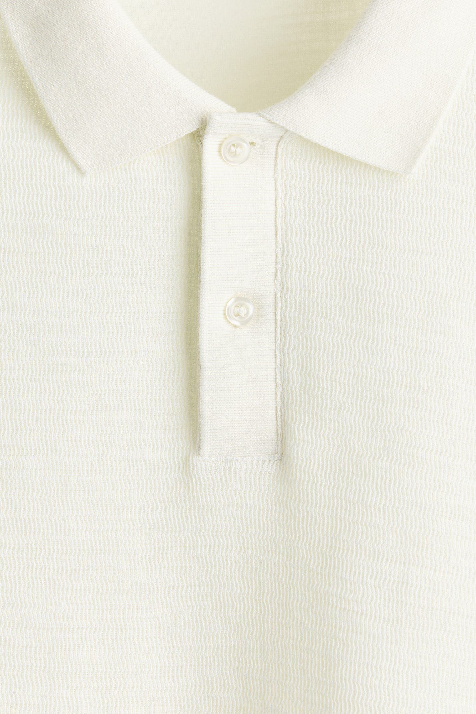 חולצת פולו מסריג ז'קארד Slim Fit - קרם - 5