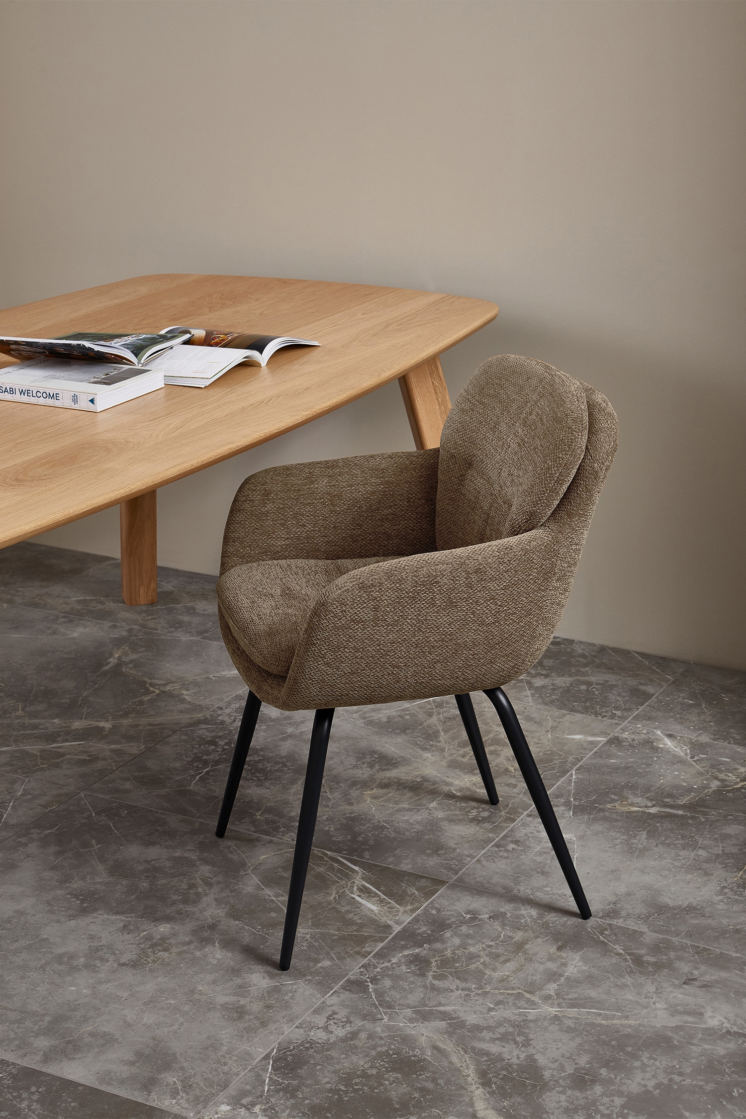 Runa Eetkamerstoel - Set Van 2 - Naturel/Bruin/Bruin