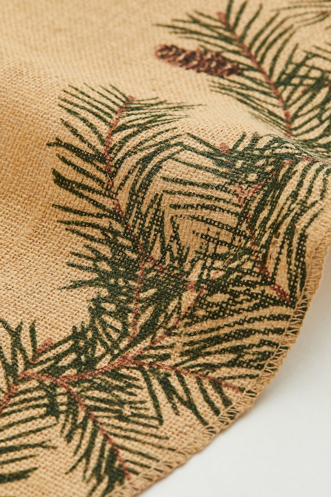 Jute Christmas tree mat - Beige/Spruce twigs - 2