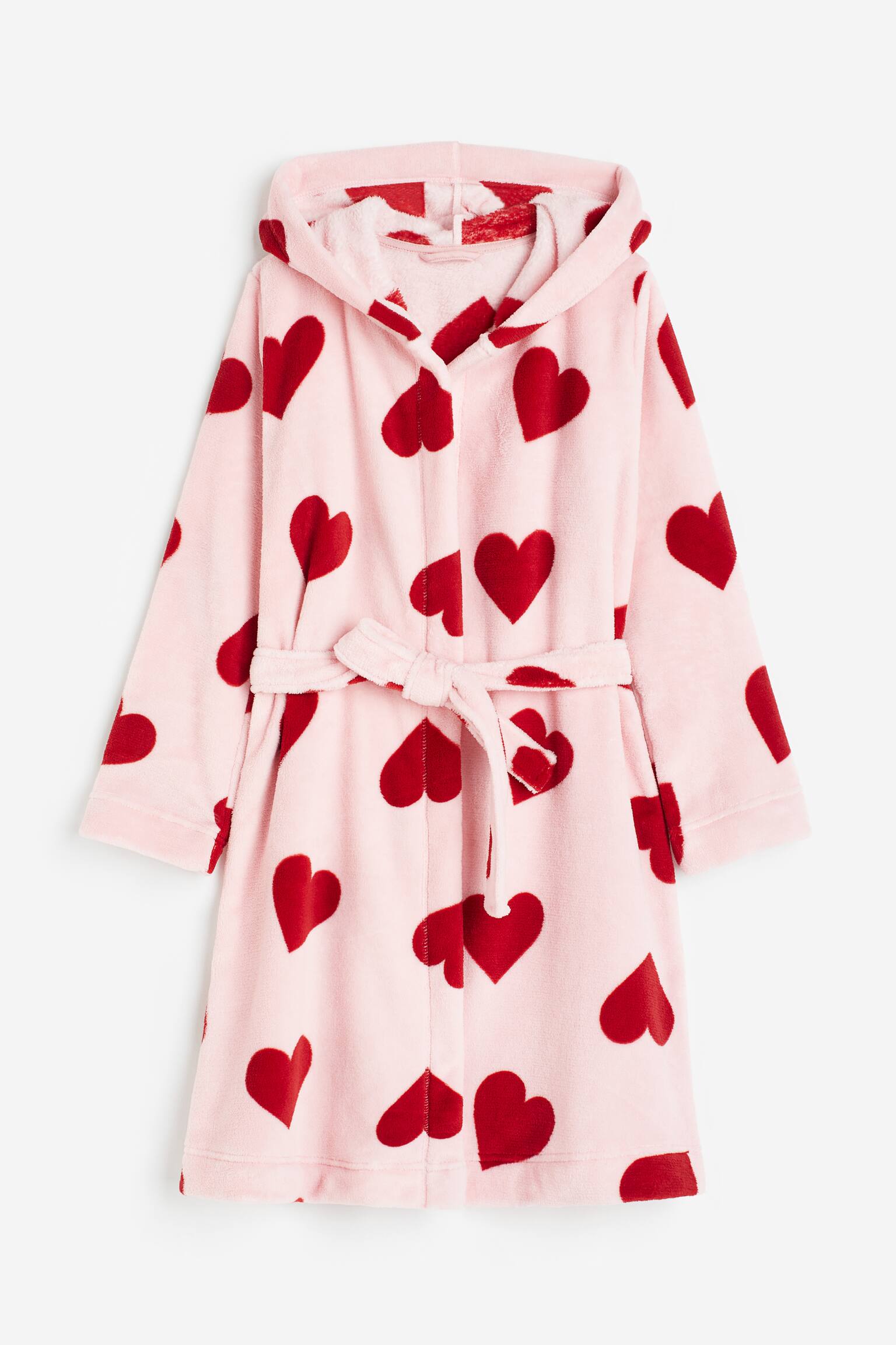 Áo choàng ngủ giả lông cừu - Màu hồng nhạt/Trái tim - 1