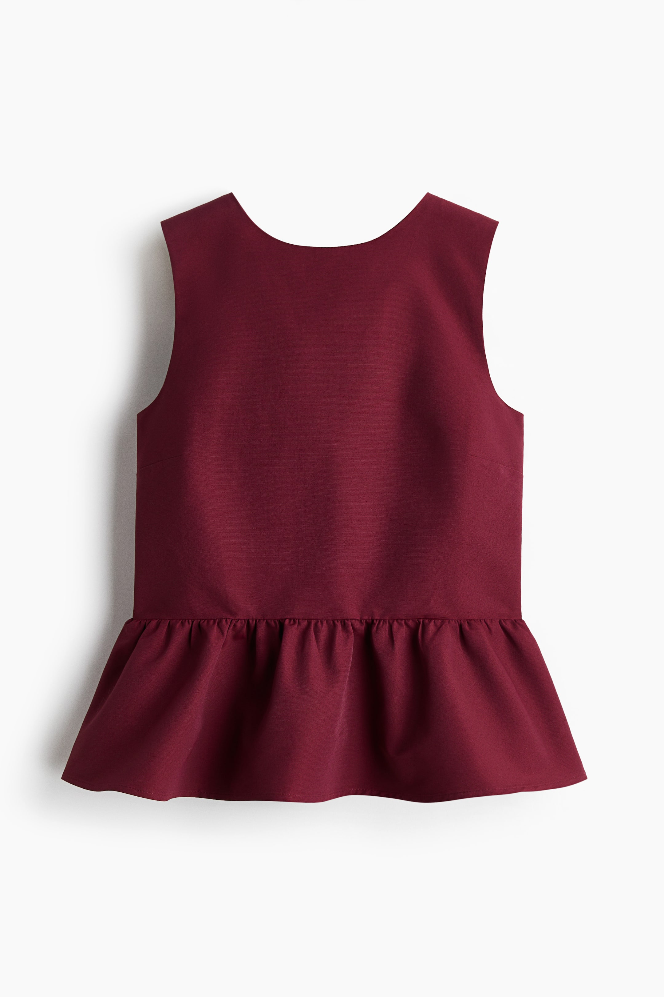 Ver imagen más grande: Top con lazada y peplum - Rojo oscuro - MUJER | H&M ES 4