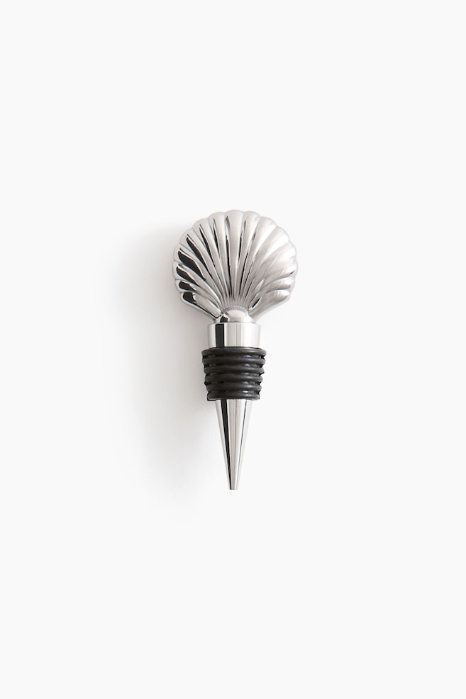 Seashell-shaped bottle stopper - Silver-coloured - 1
