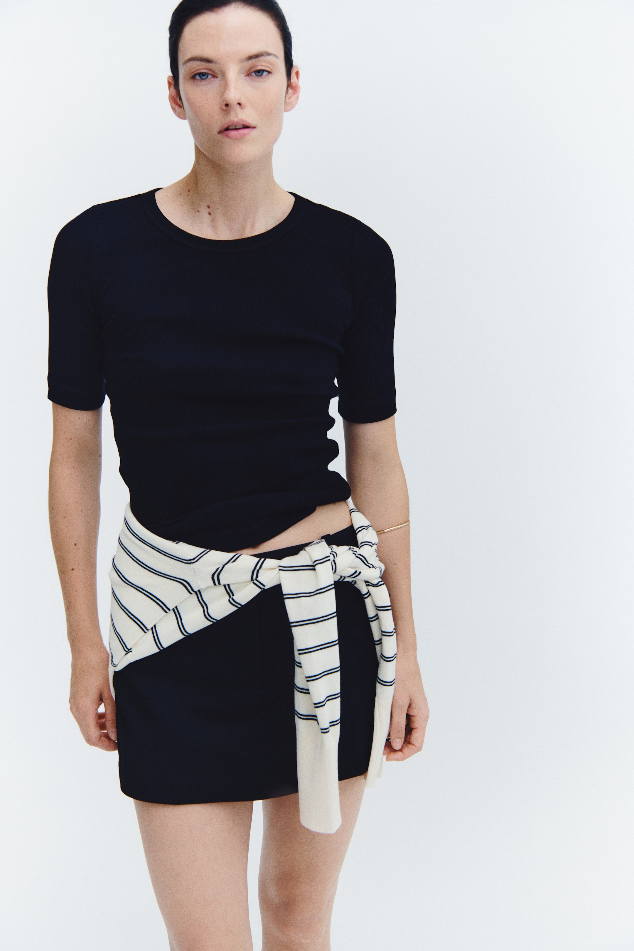 Ribbed Silk-Blend Top