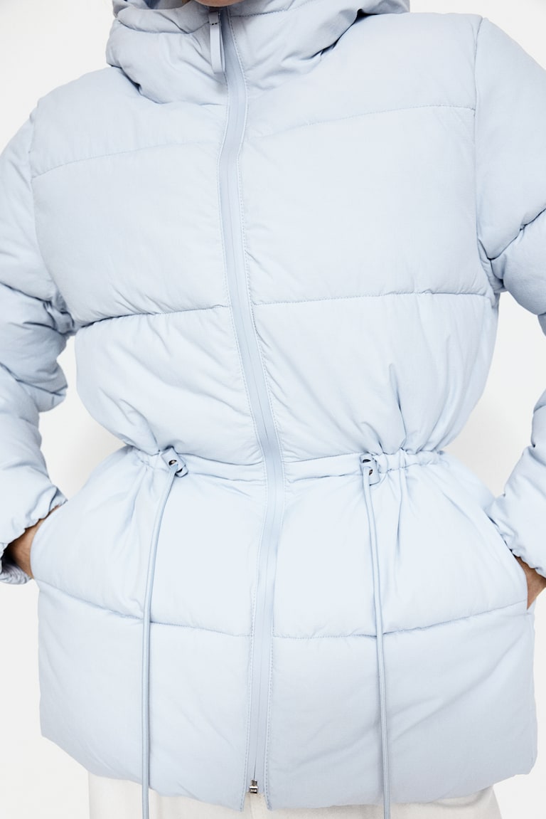 Oversized Puffer-Jacke mit Tunnelzug Hellblau Ladies H&M DE