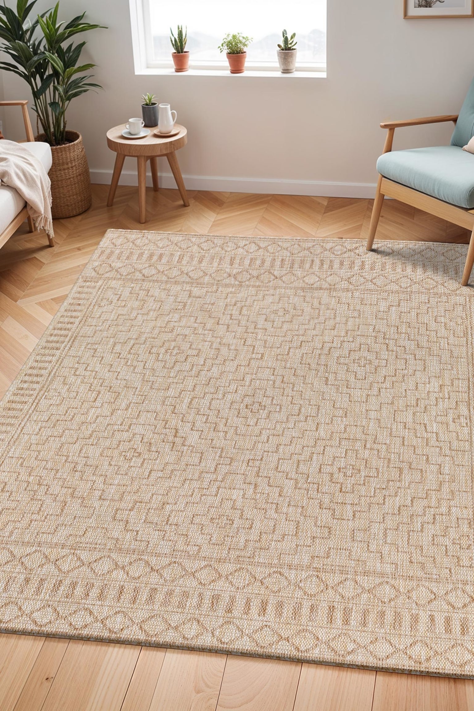 Tricia In- /outdoor Jute-look Area Rug - Beige, Tan - 2