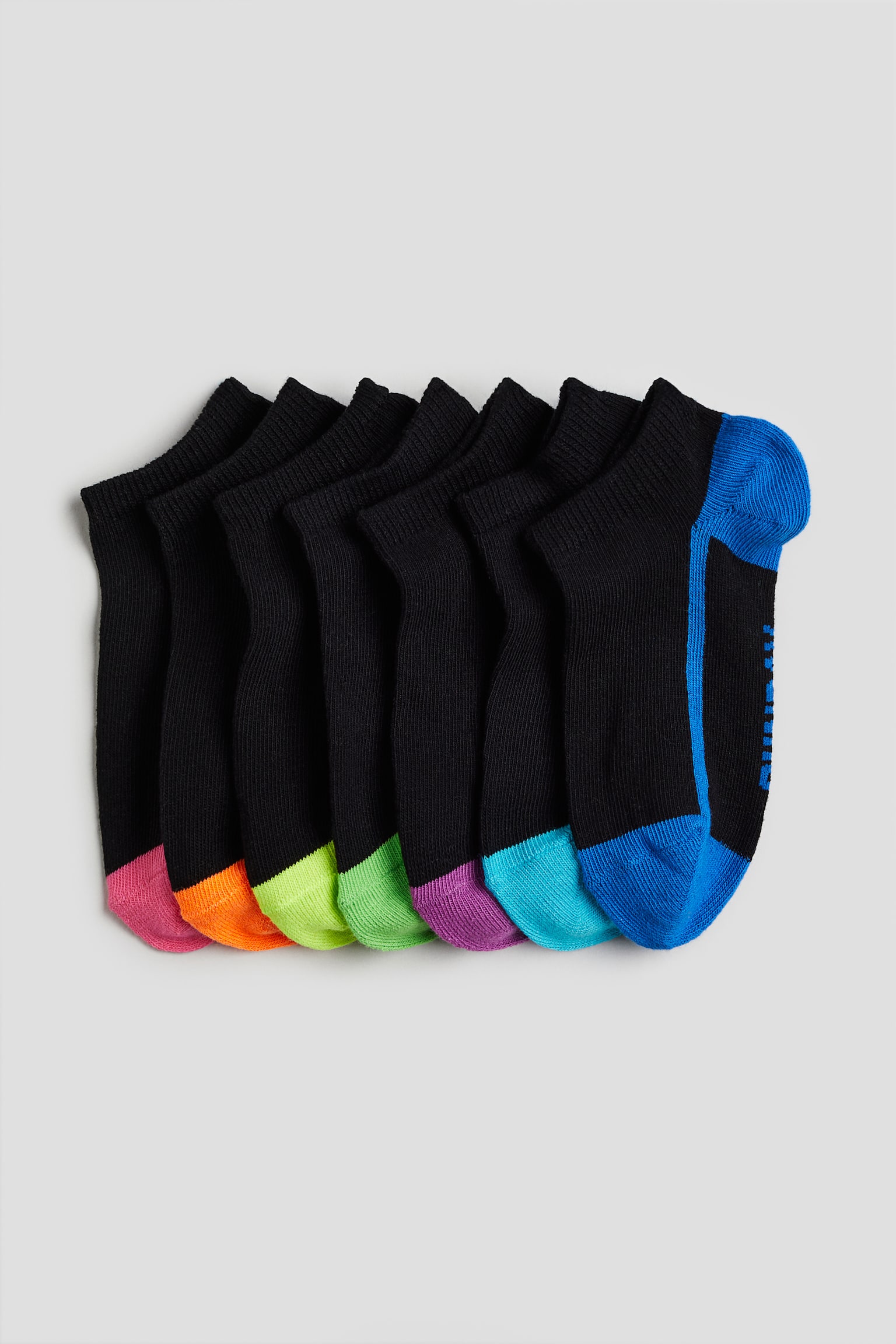 7-pack trainer socks - Black/Days of the week/Blue marl/Neon green - 2