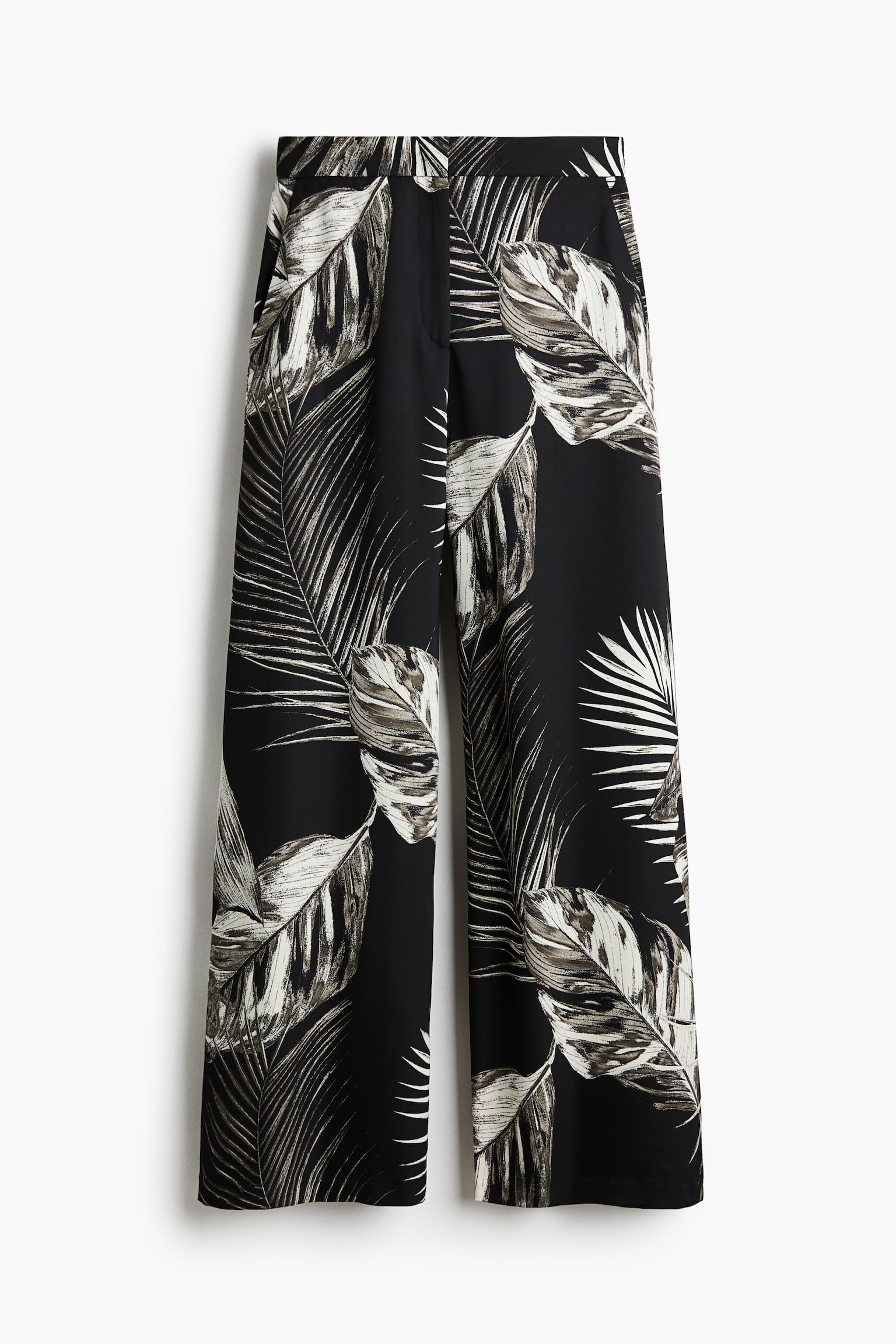 Wide tailored trousers - Black/Patterned/Cream/Striped - 2