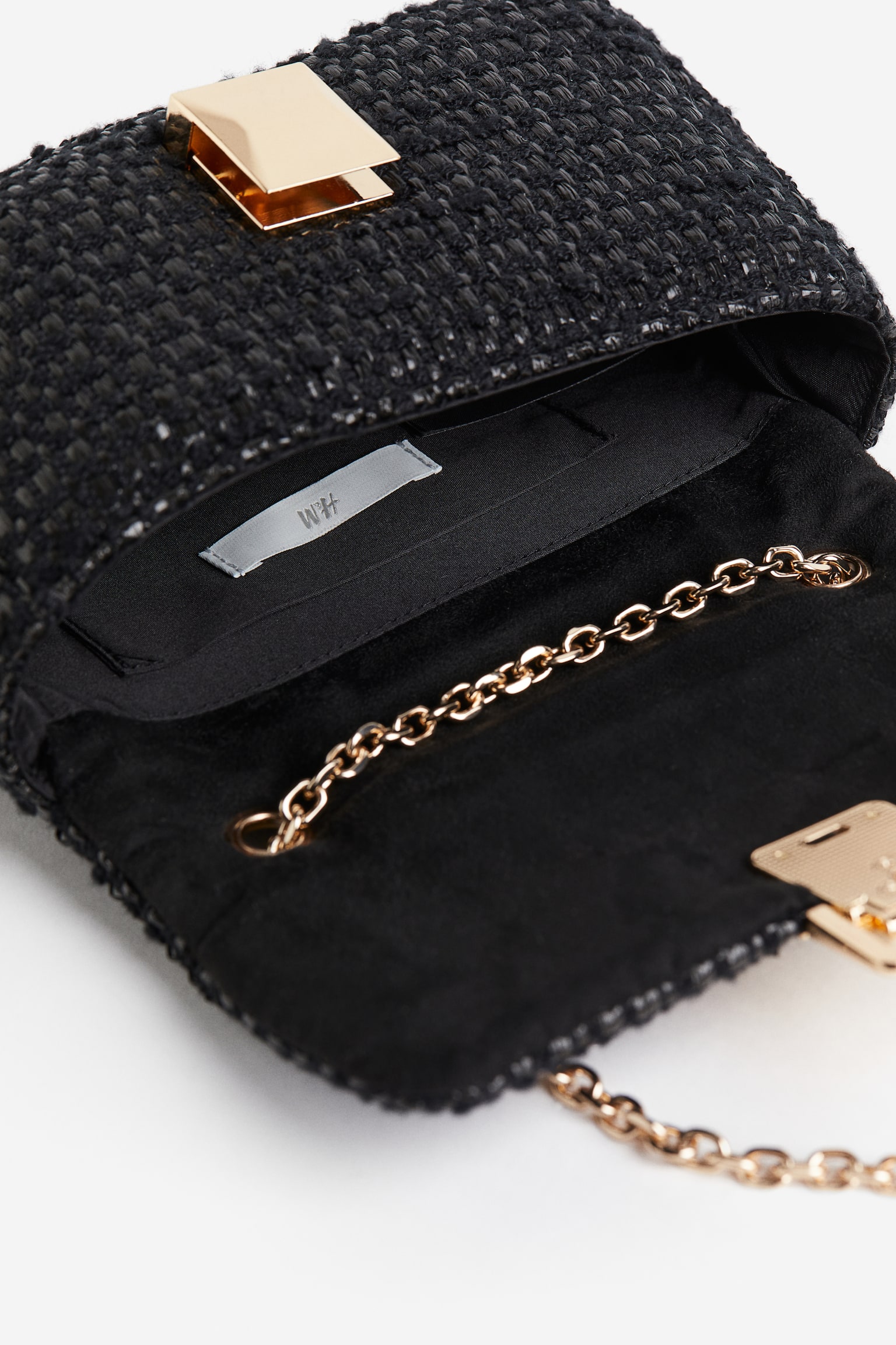 Textured Weave Crossbody Bag - Black - 3