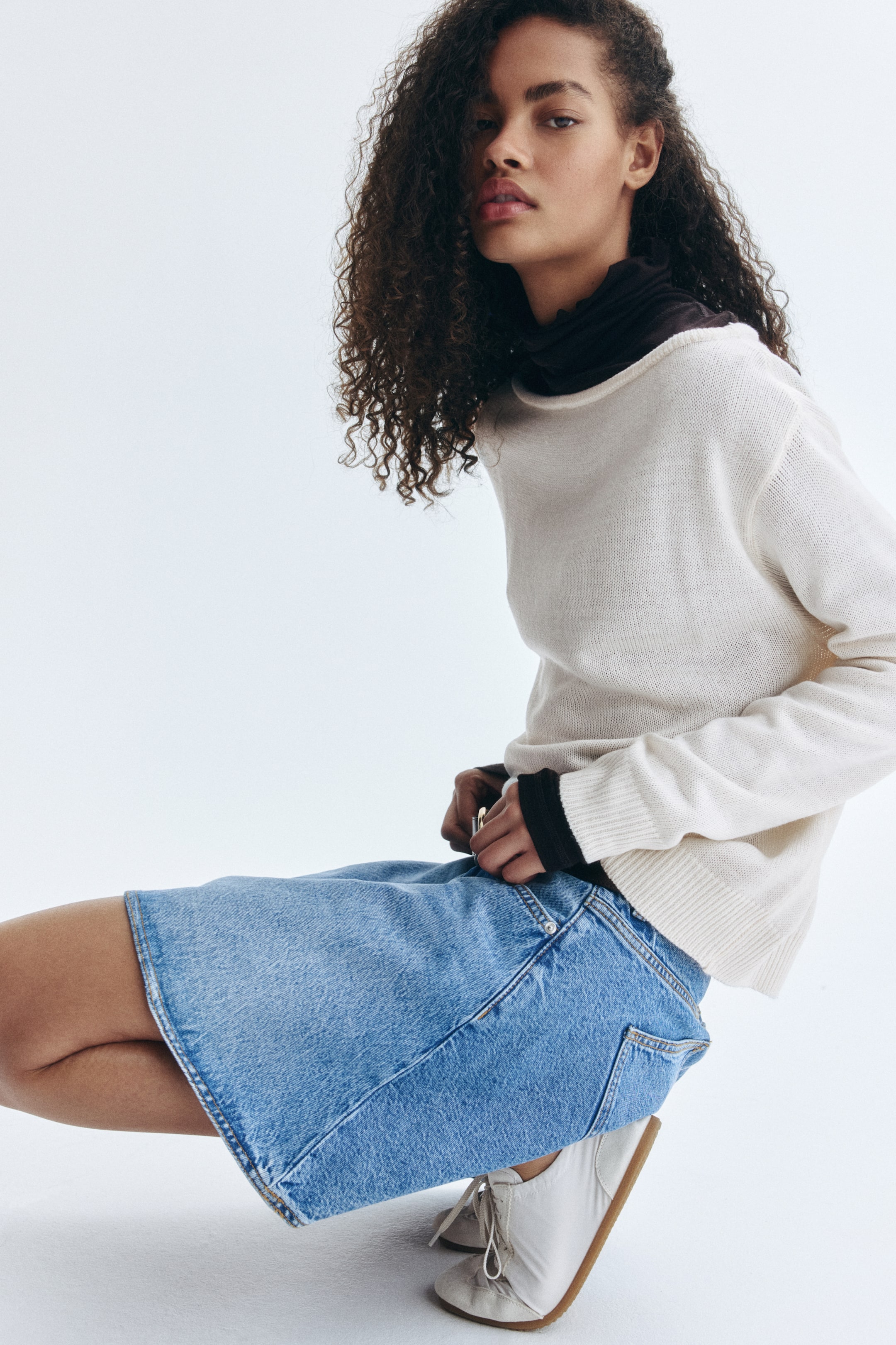 Xem ảnh lớn hơn: Áo jumper trễ vai - Màu be nhạt - Ladies | H&M VN 3