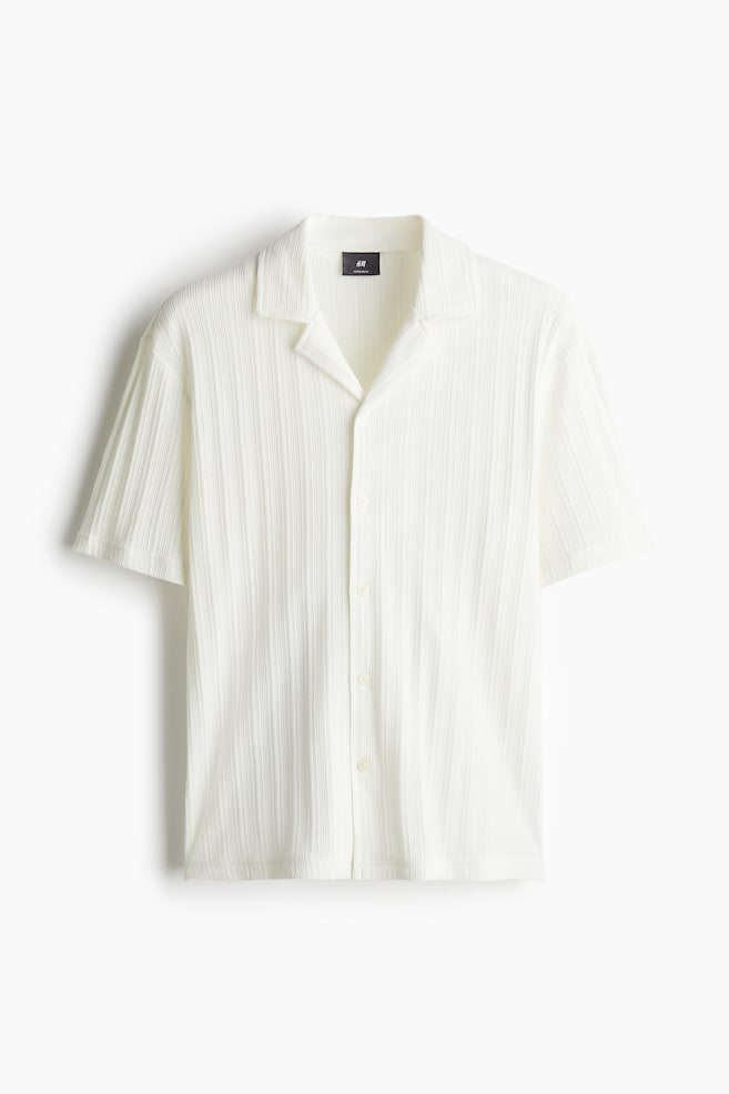 Regular Fit Knitted resort shirt - White - 1