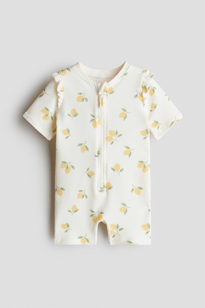 Maillot de bain UPF 50 - Blanc/citrons/Blanc/coquillages/Rose clair/fleuri/Bleu clair/cerises/Rose clair/fleuri - 1