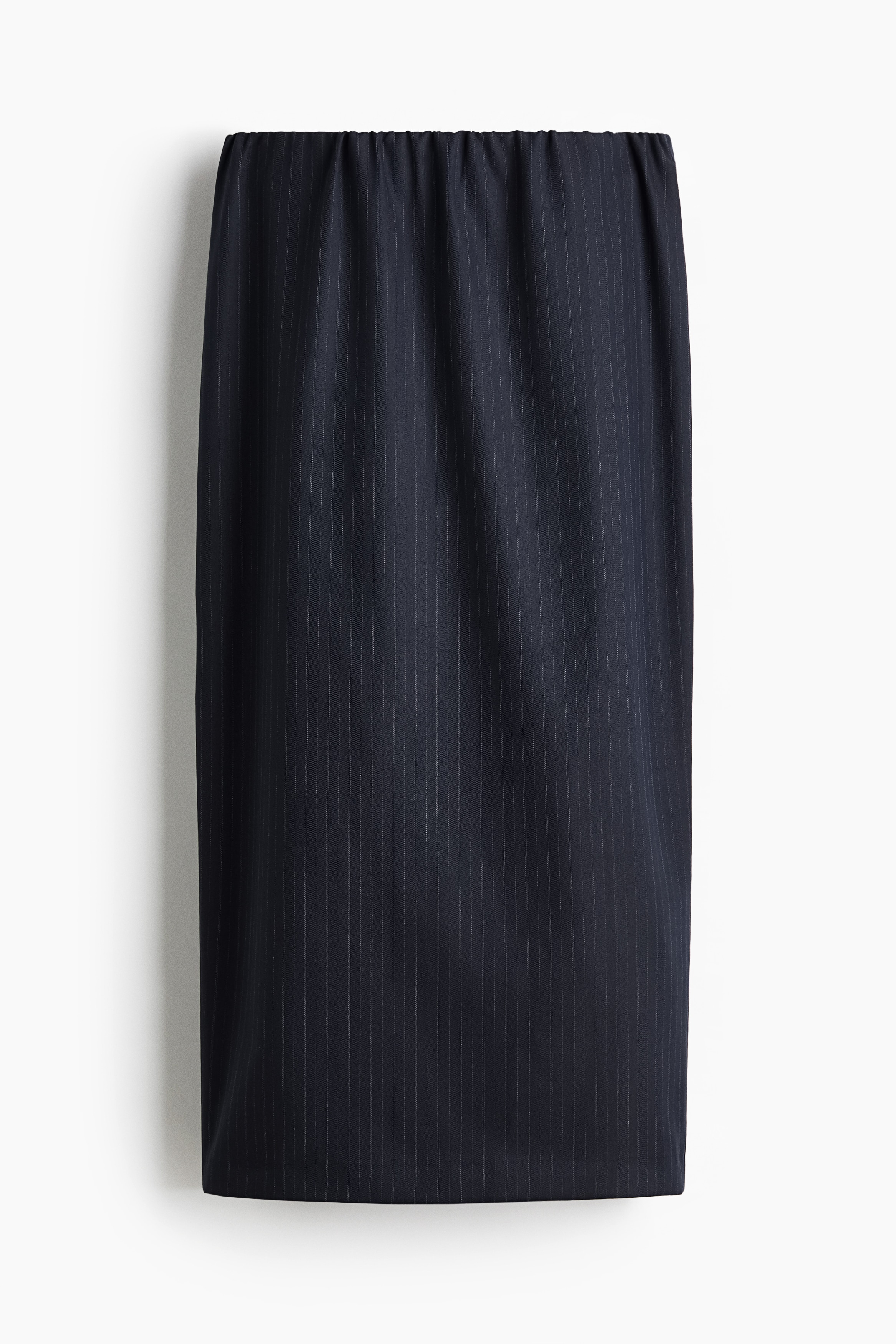 Gonna longuette - Blu scuro/gessato