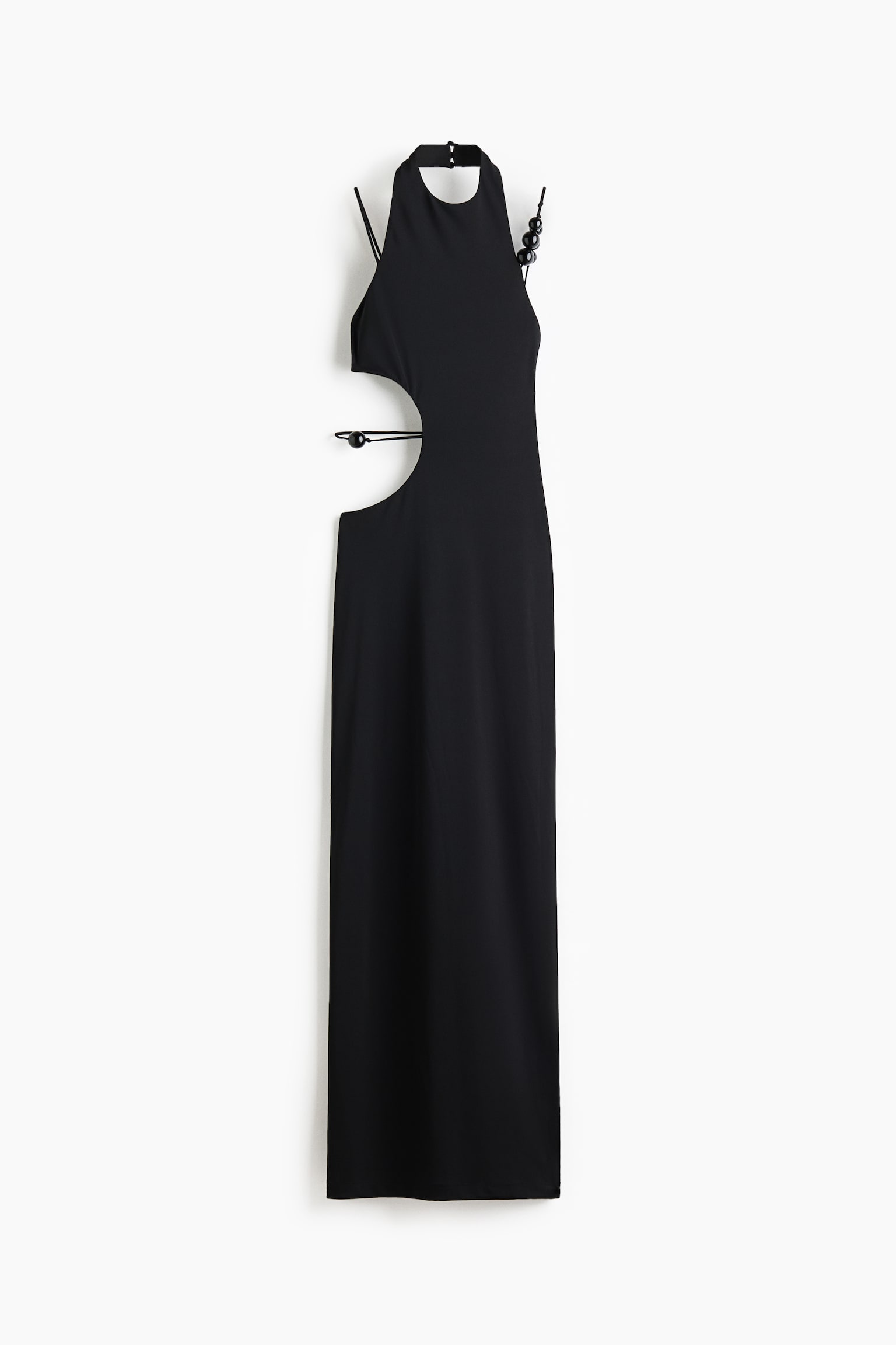 Beaded cut-out dress - Black - 1