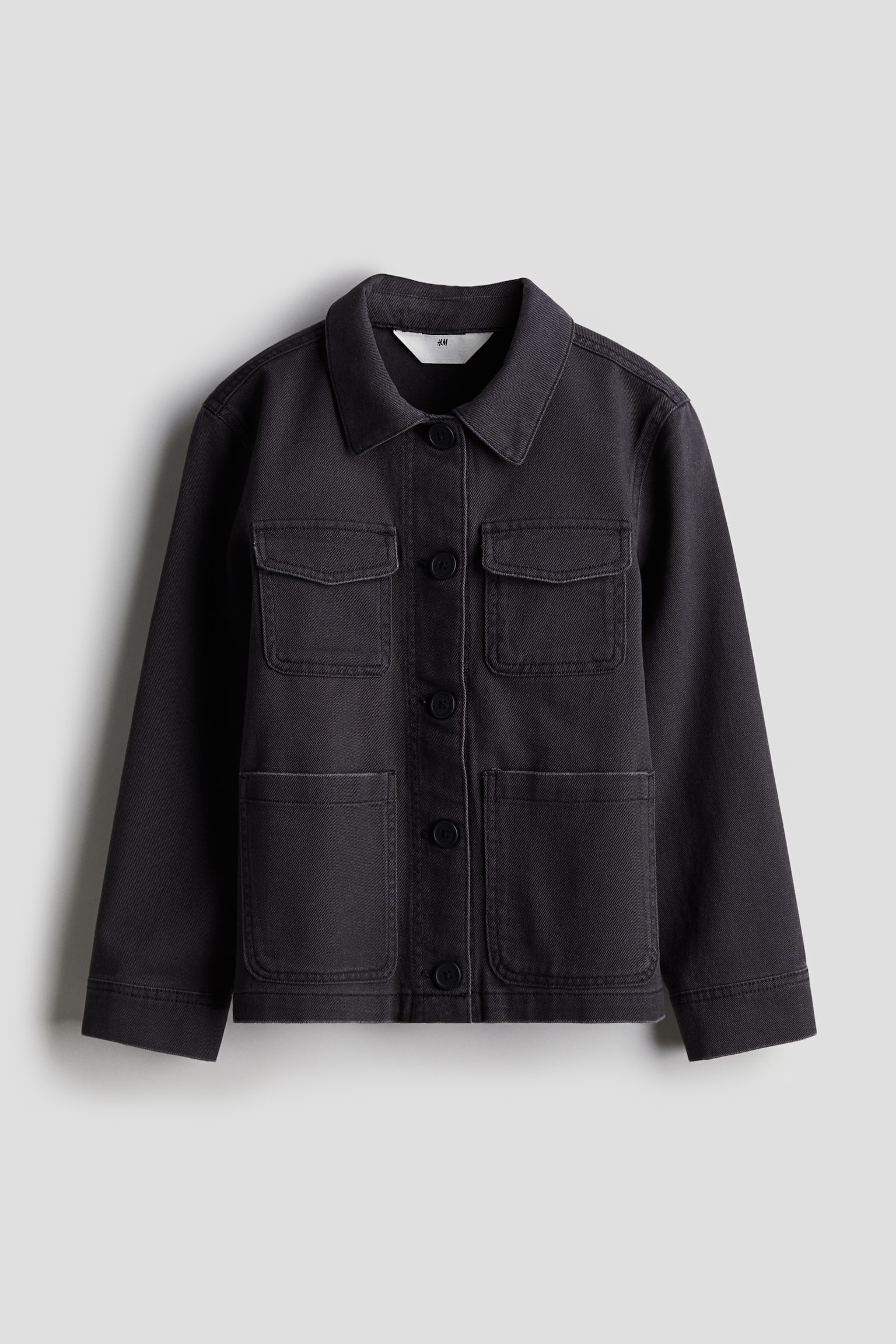 Twill Shirt Jacket - Denim black/Khaki green - 1