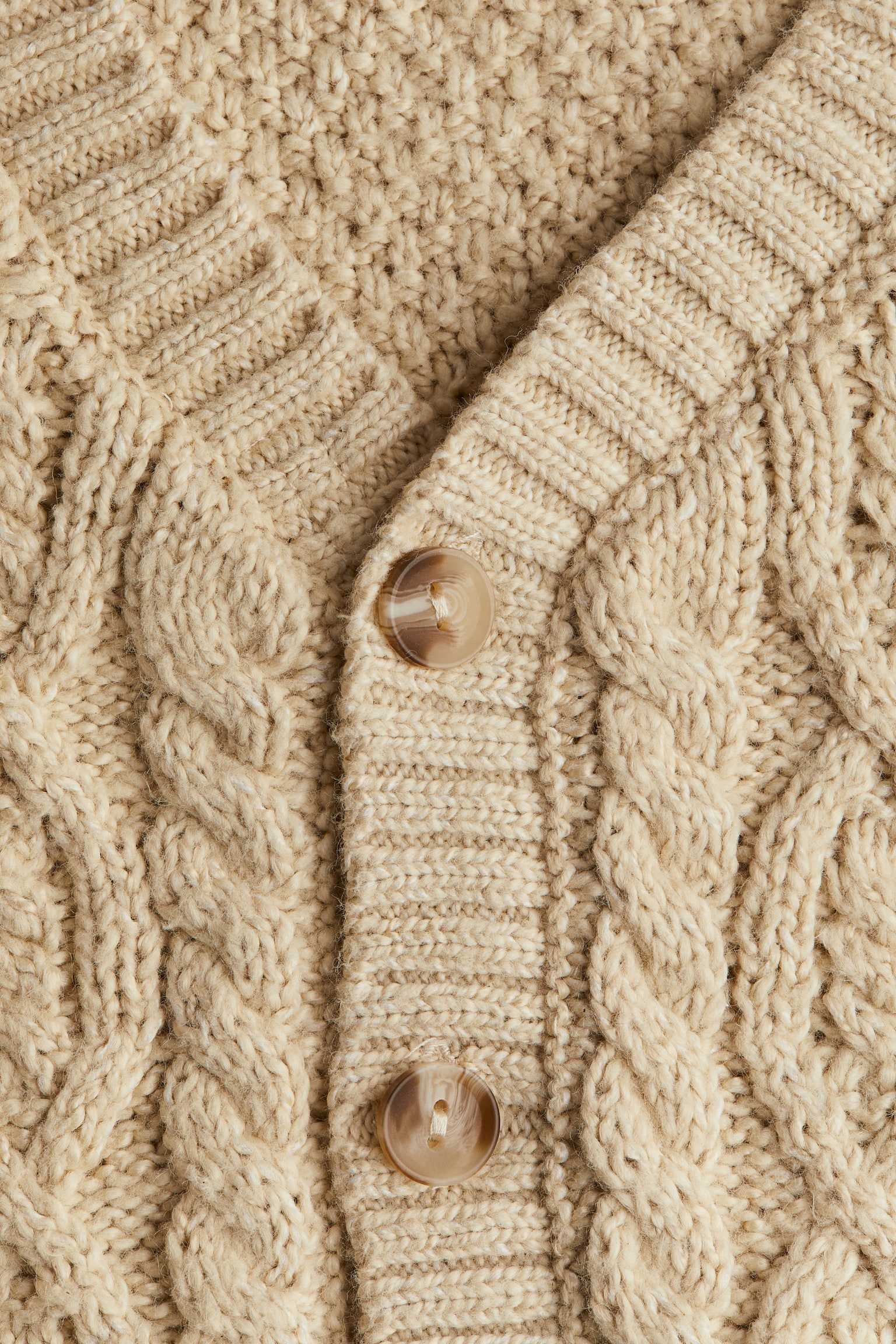 Cable-knit cardigan - Beige - 4