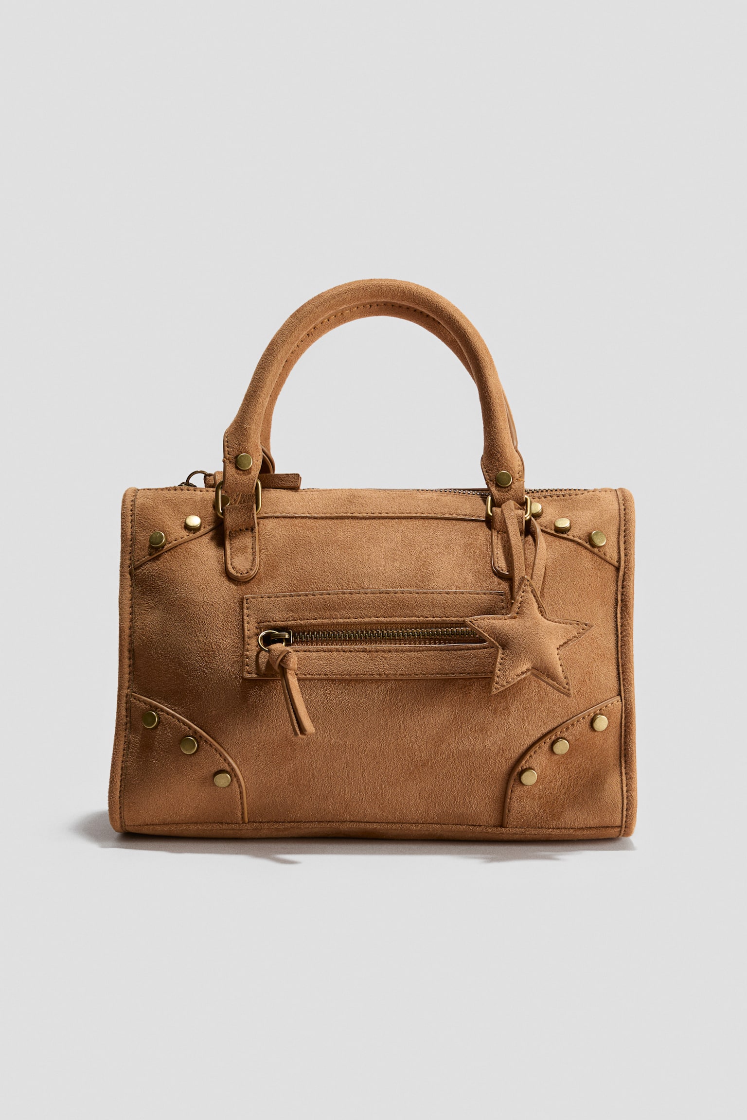 Charm-detail handbag - Beige/Black