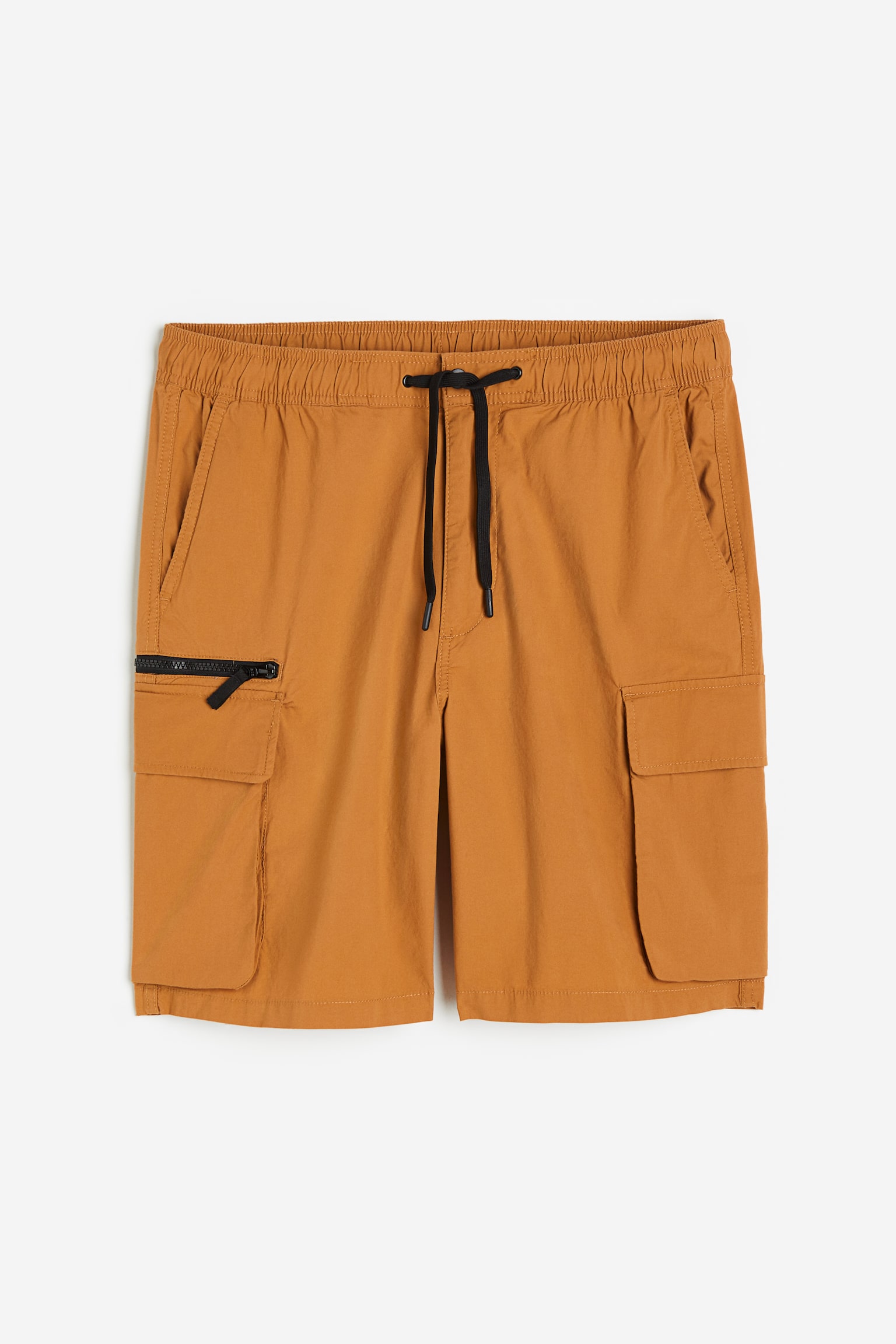 Regular Fit Knee Length Cargo Shorts - Rust orange/Khaki green/Black - 1