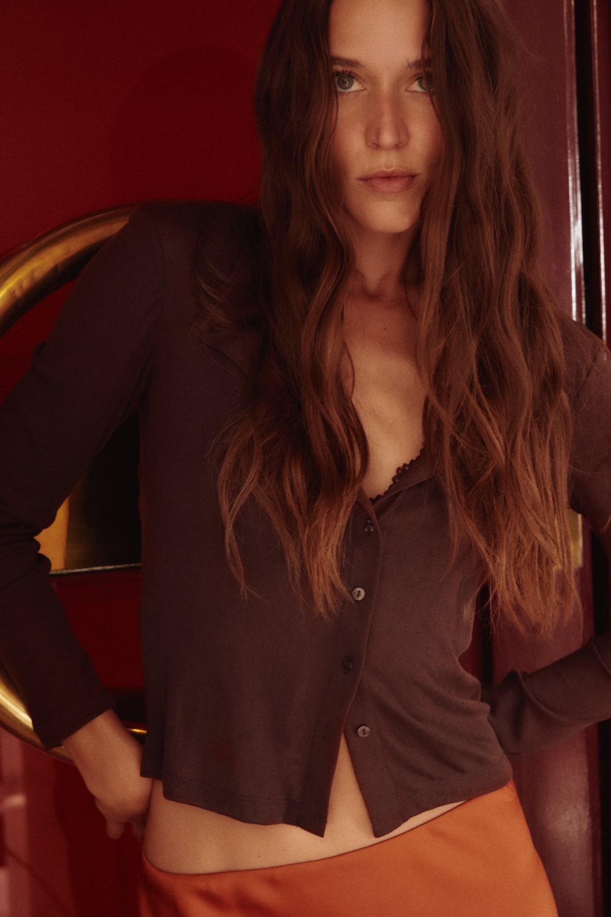Fine-Knit Button-Front Top - image 2