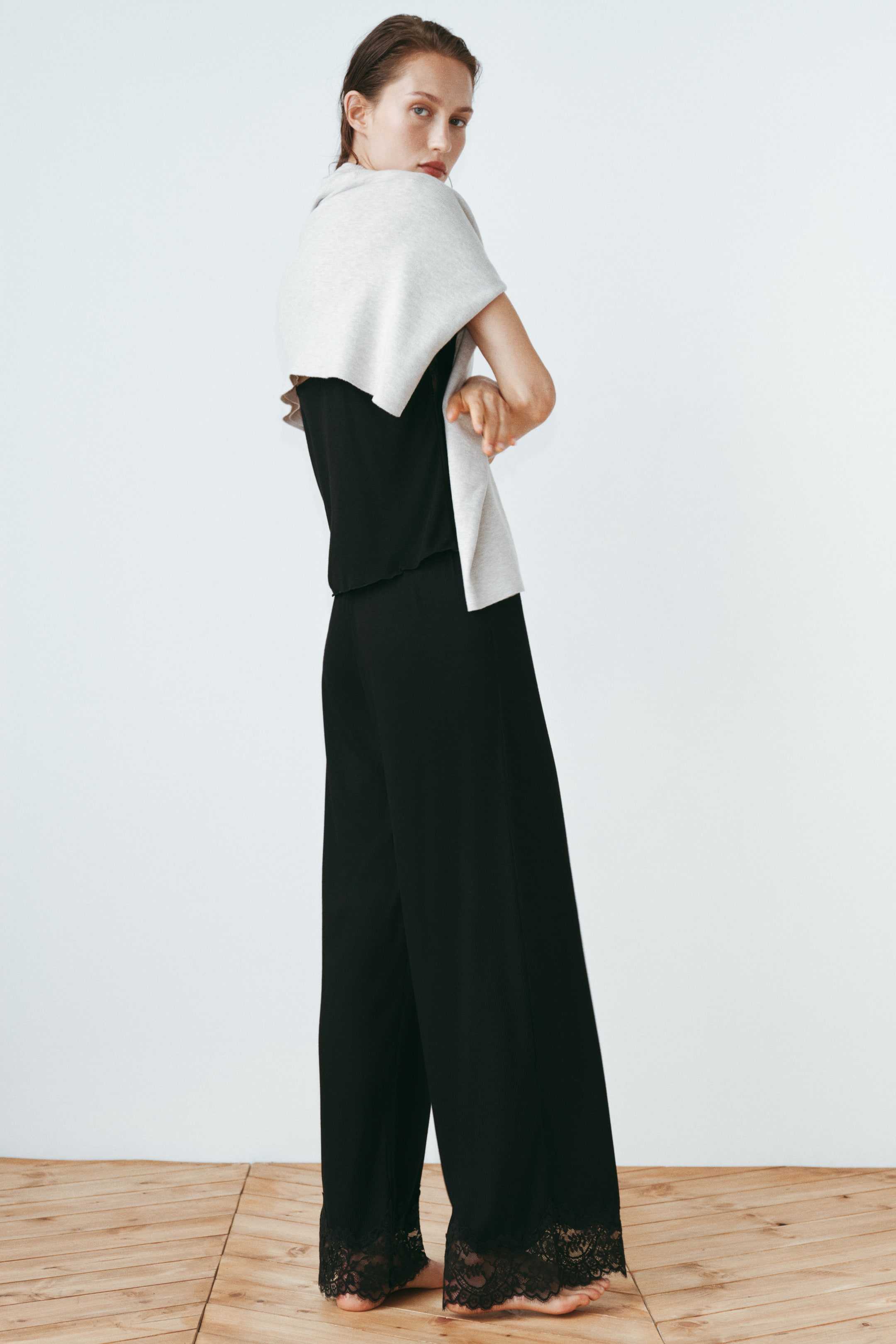 Lace-Trimmed Viscose-Blend Pajama Pants