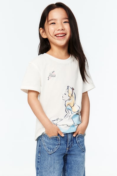 プリントデザイン コットンTシャツ