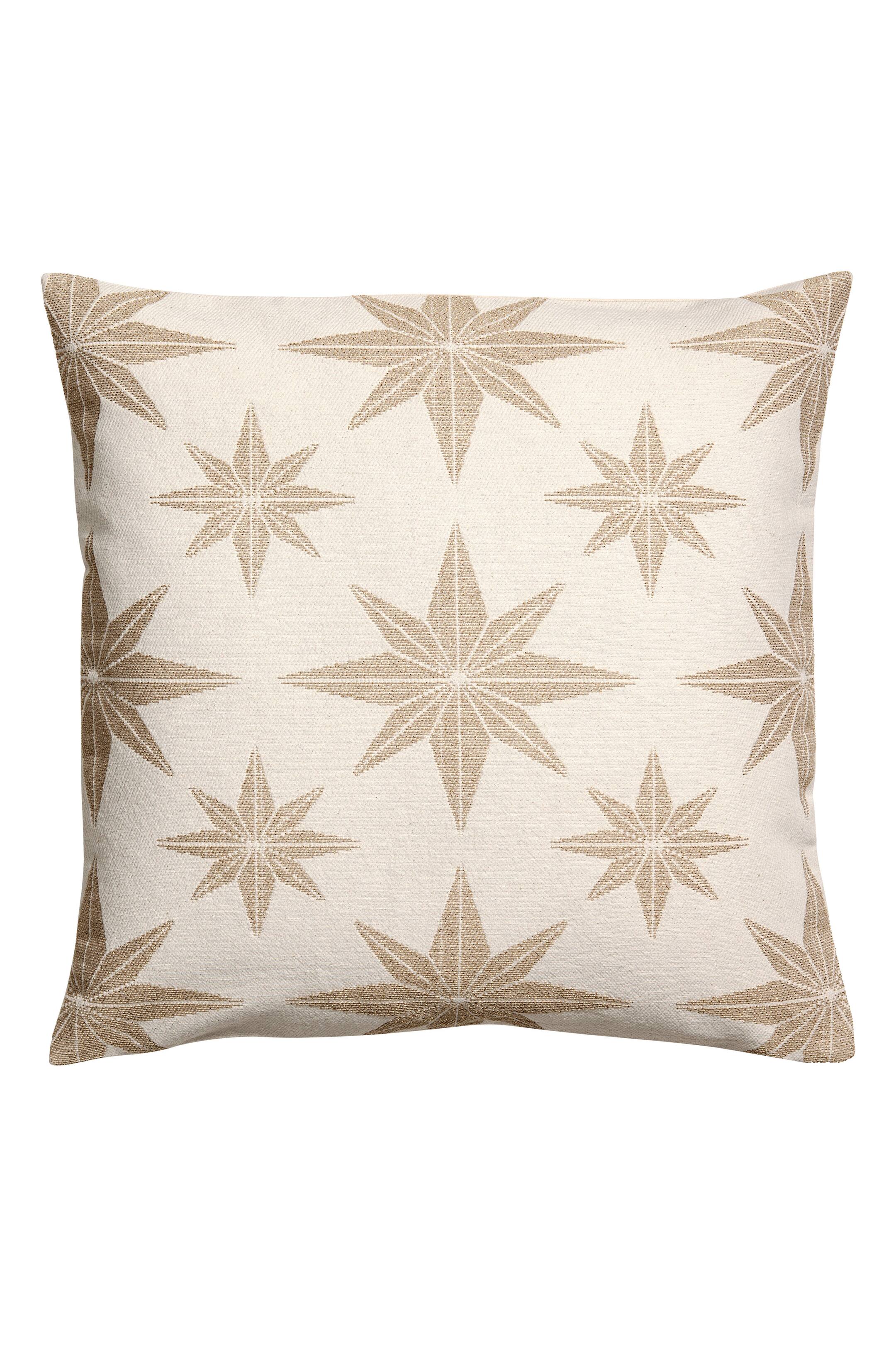 View larger image: Jacquard-pattern cushion cover - Gold-coloured/Star print - Home All | H&M IE 1