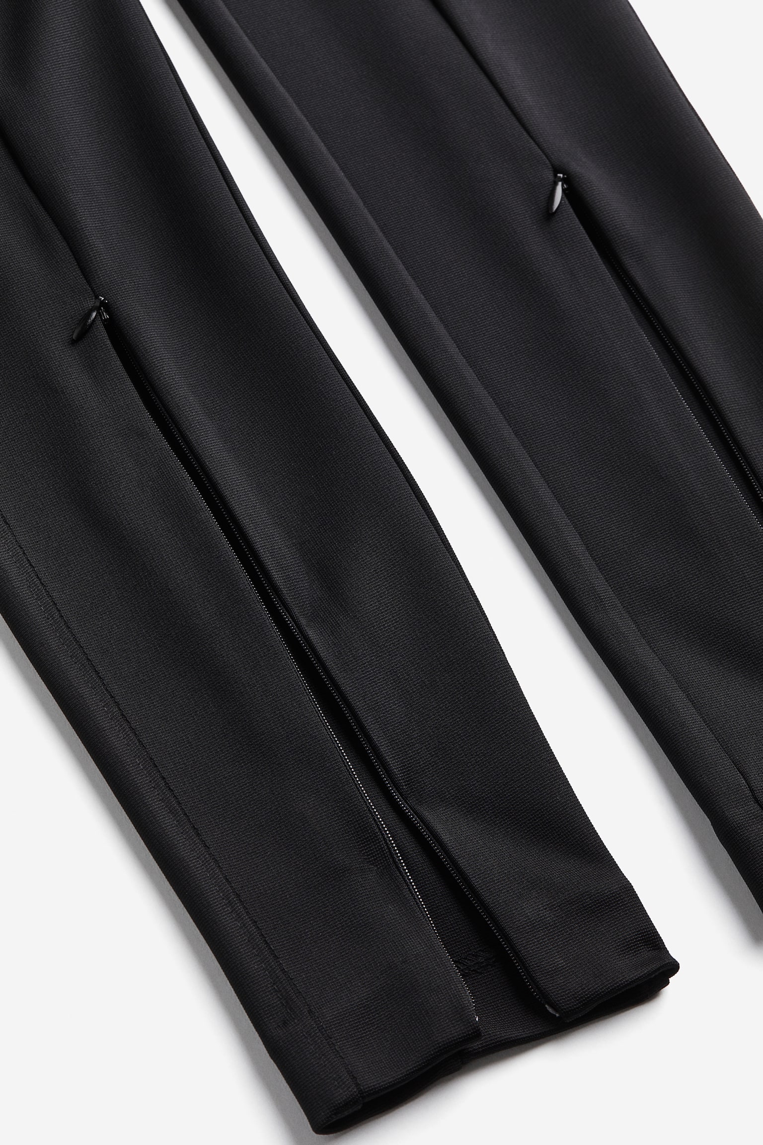 Zip-hem leggings - Black - 2