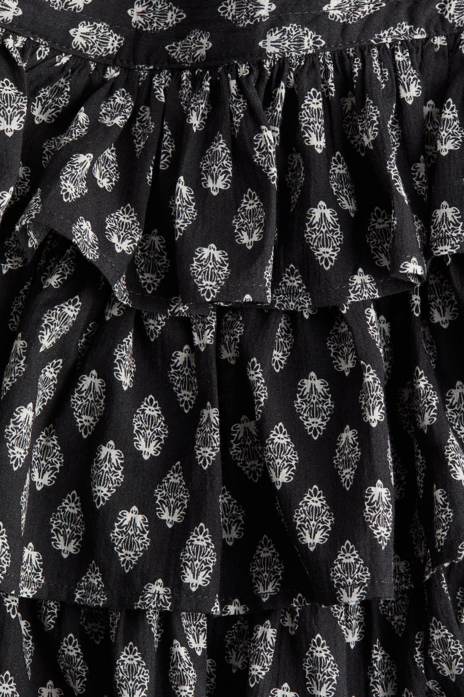 Юбка H&M Tiered Cotton, цвет: Чёрный — фото 2