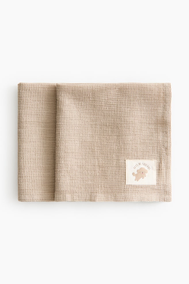 2-pack waffled cotton cloths - Beige/Dusty green - 1
