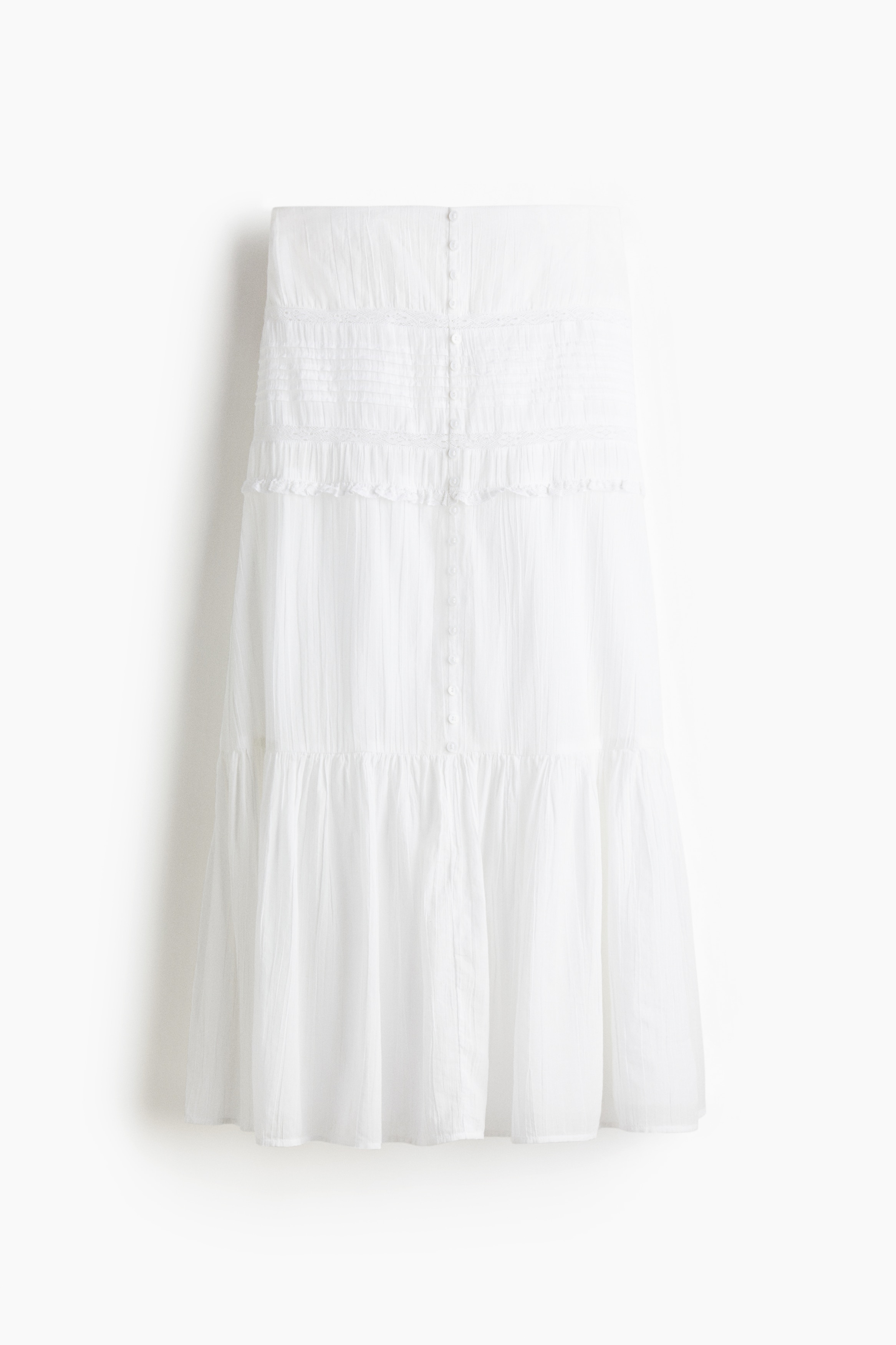 Maxiskjørt i bomull - Hvit