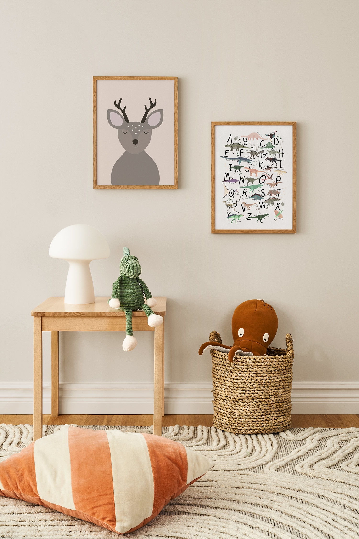 Animal Alphabet Poster - Braun/beige