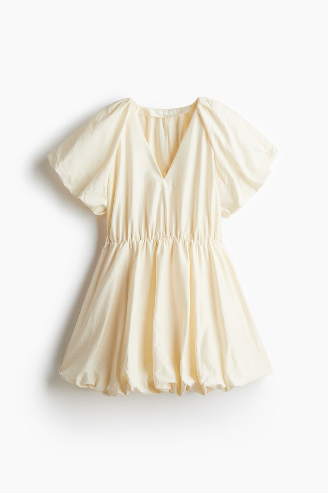 Bubble-Hem Dress - Cream - 1