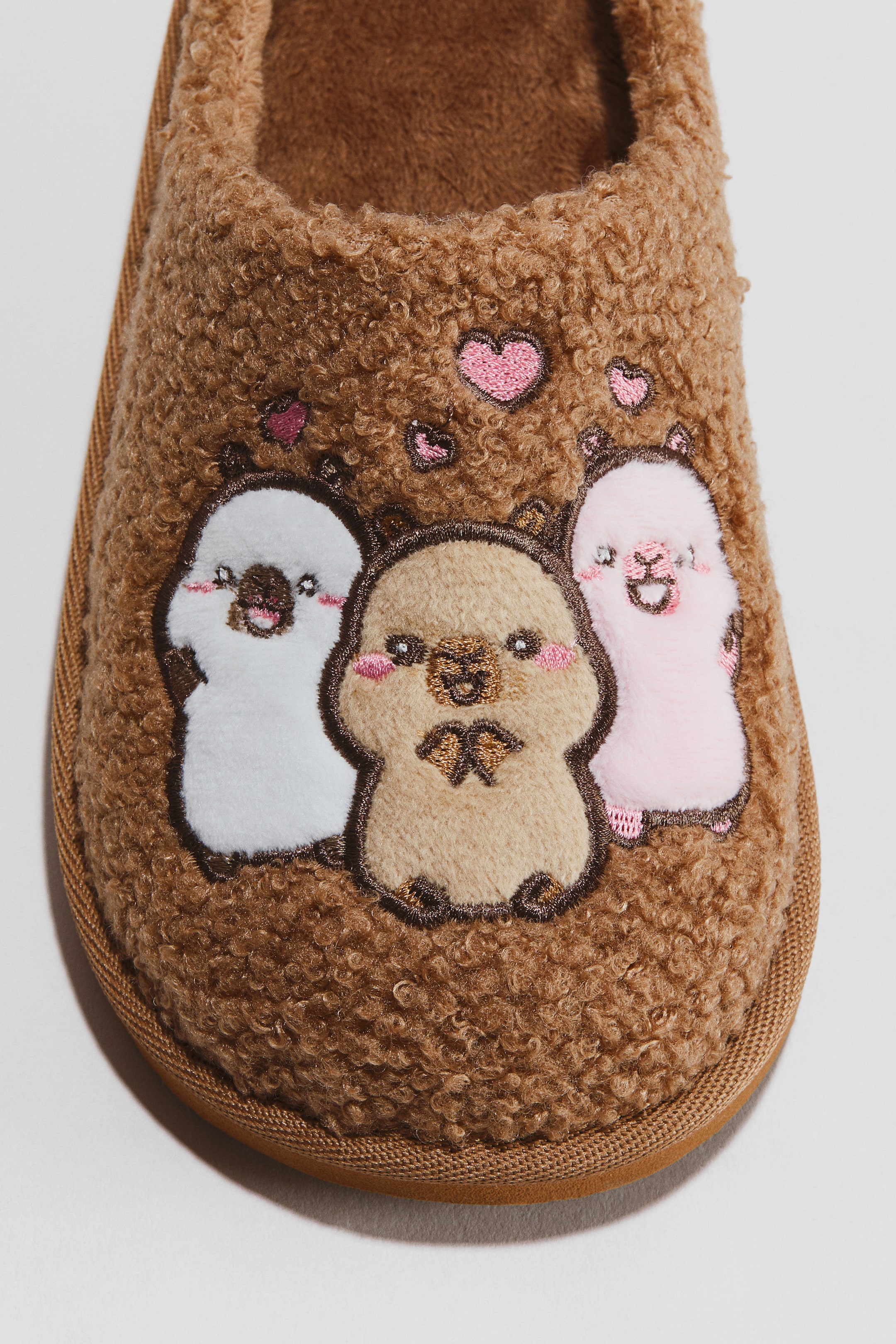 Детские тапочки H&M Embroidered-Motif Teddy Fleece Slippers — фото 3