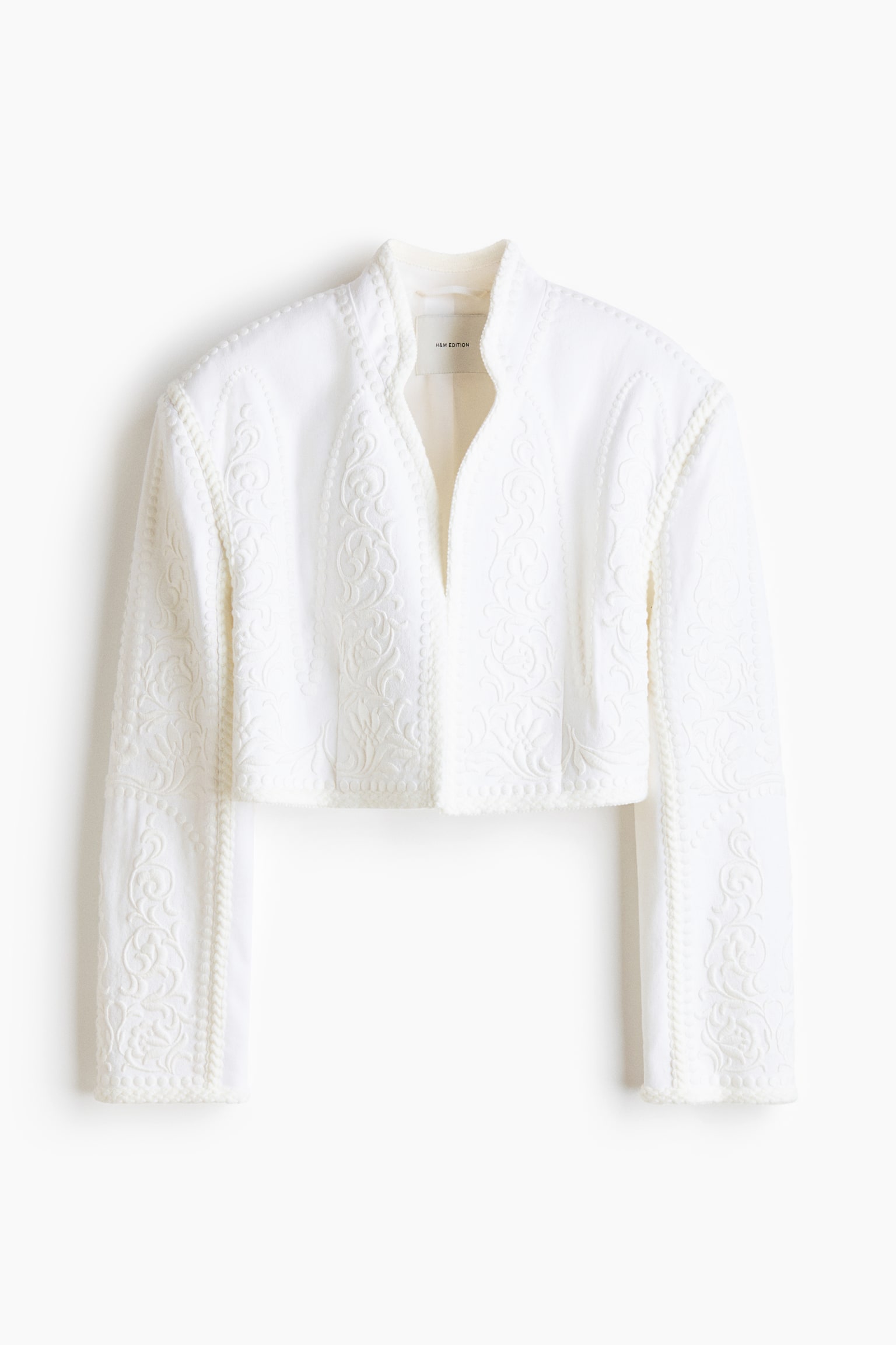 Linen-blend bolero blazer - White - 2