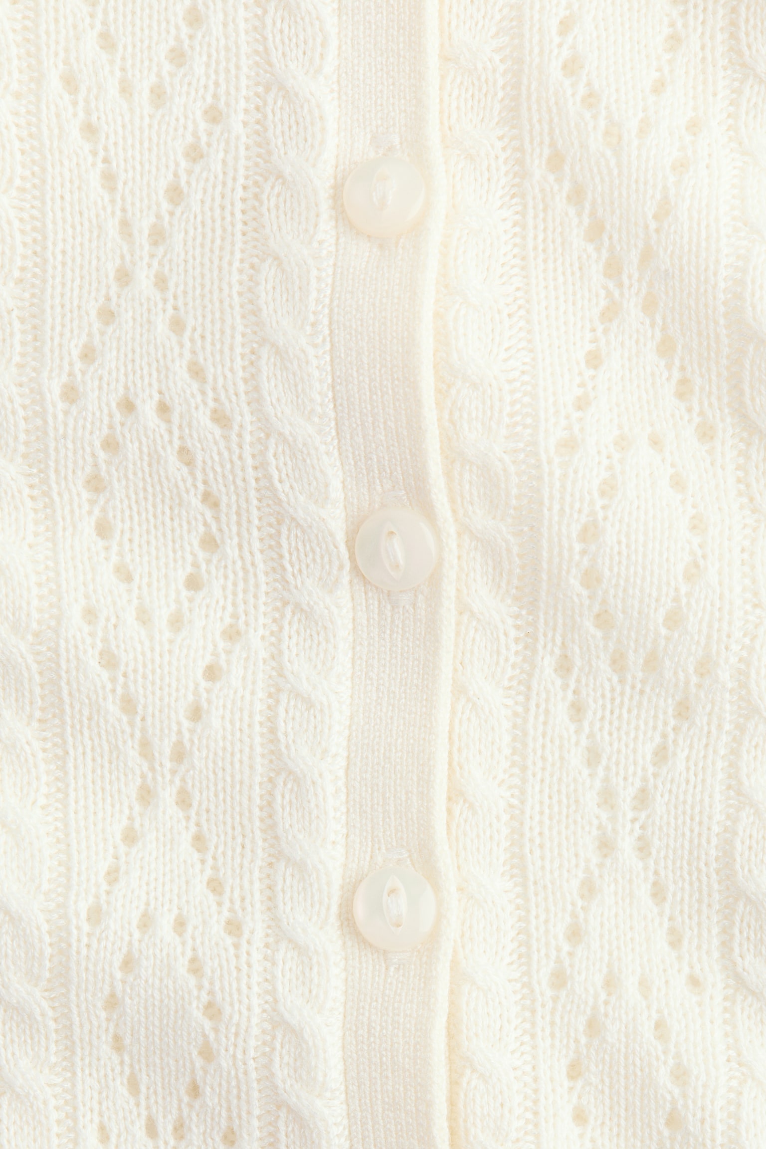 Pointelle-knit cardigan - White/Burgundy - 5