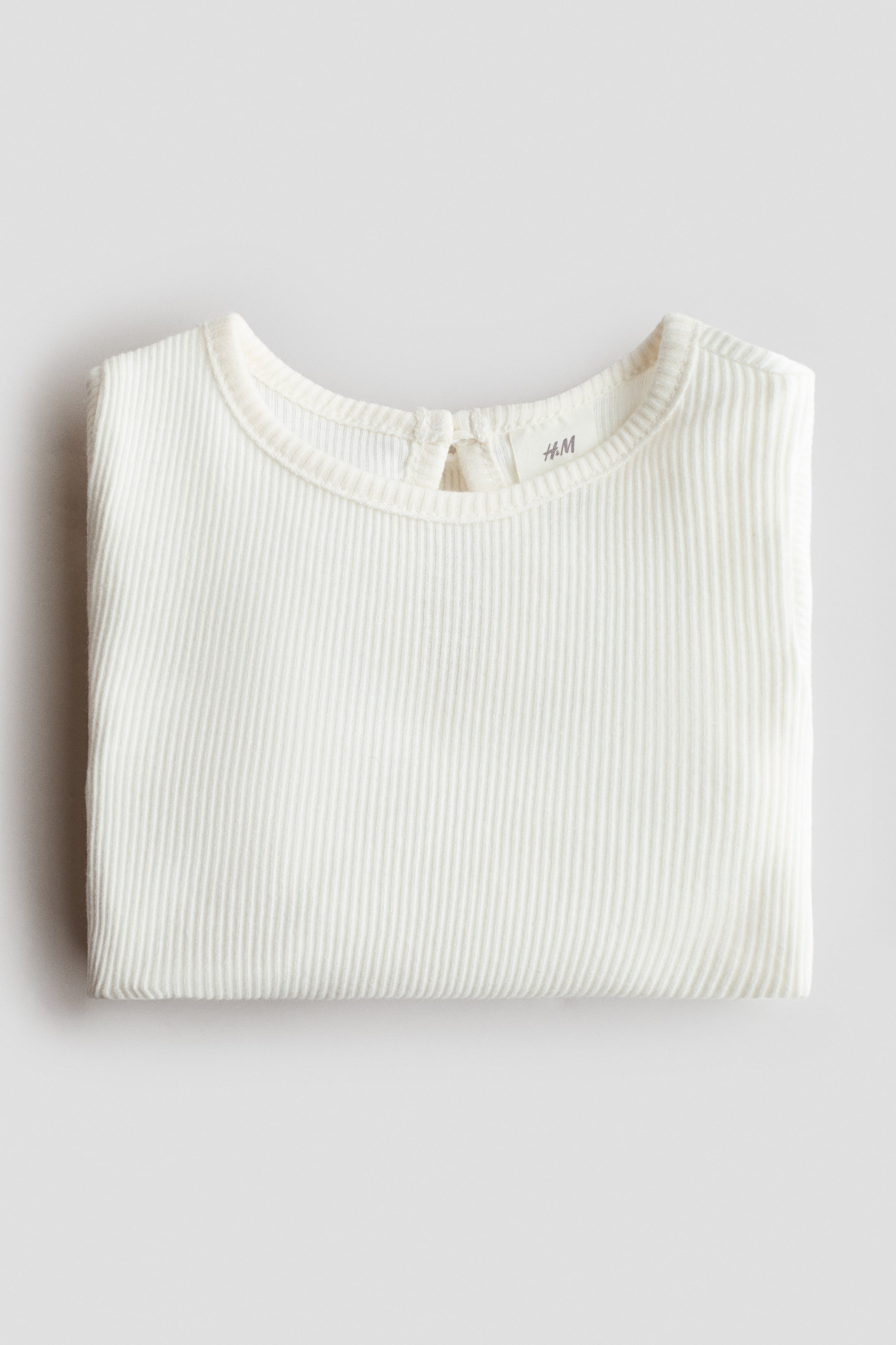 View larger image: 2-piece dungaree dress and top set - Beige/White - Kids | H&M IN 2