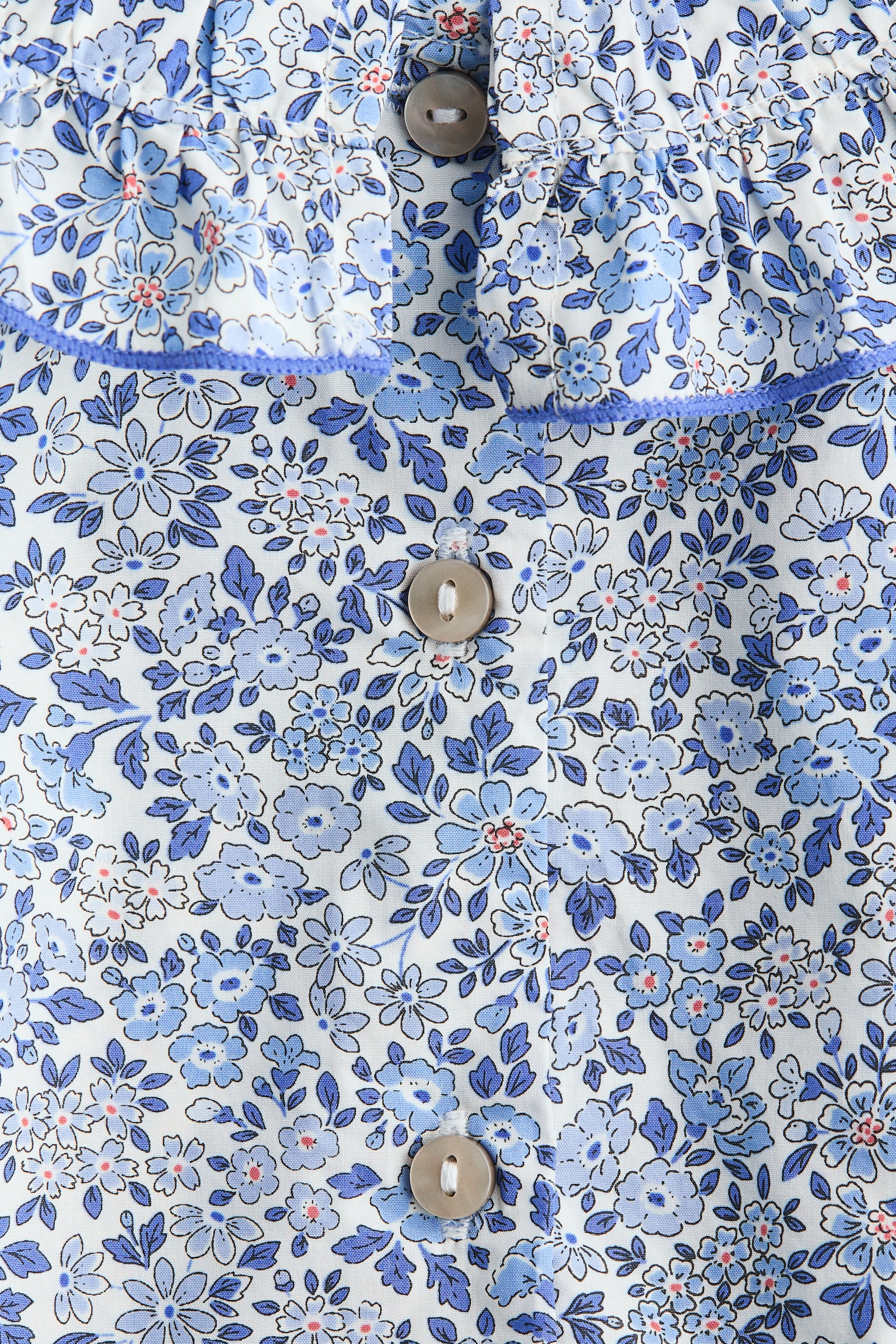 プリントコットンブラウス - ブルー／フローラル - 2