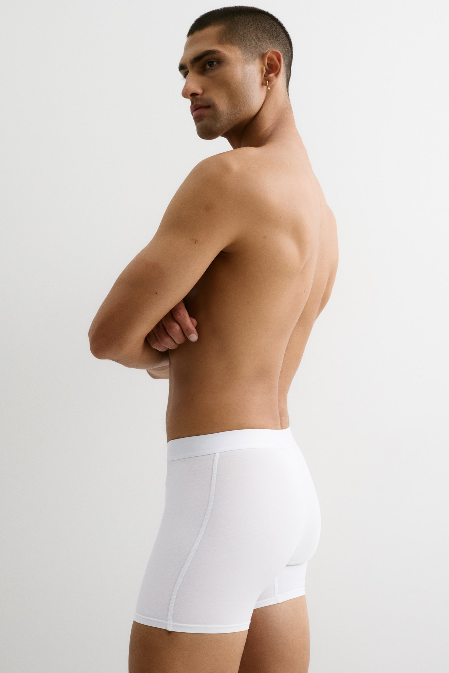 Lycra® 5件入中長版四角褲 - 白色/黑色/海軍藍/混灰色/深灰混色/黑色/卡其綠/淺藍色/海軍藍 - 3