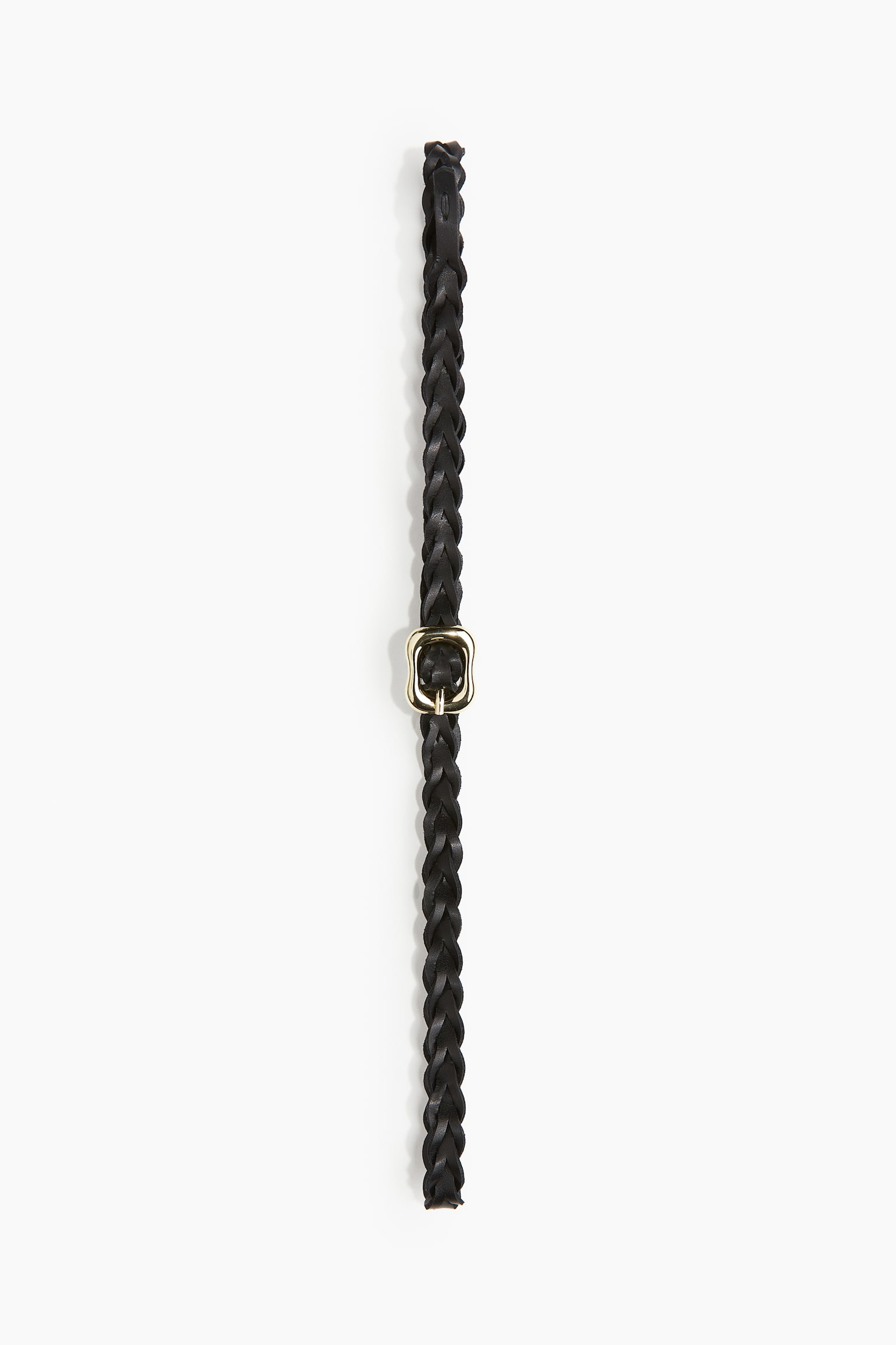 Braided leather belt - Black - 2