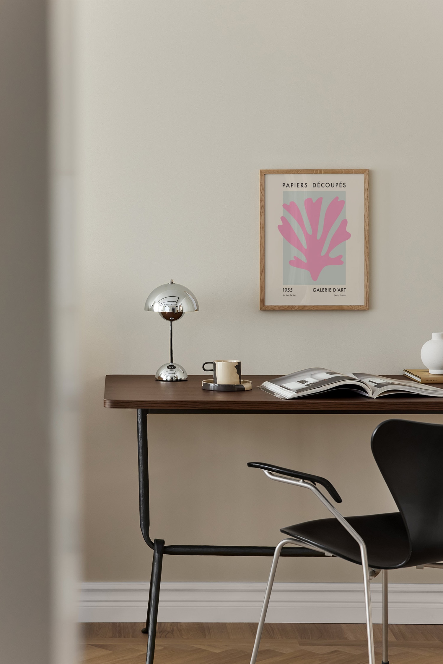 Papiers Découpés Pink Plakat - Beige/pink/grøn