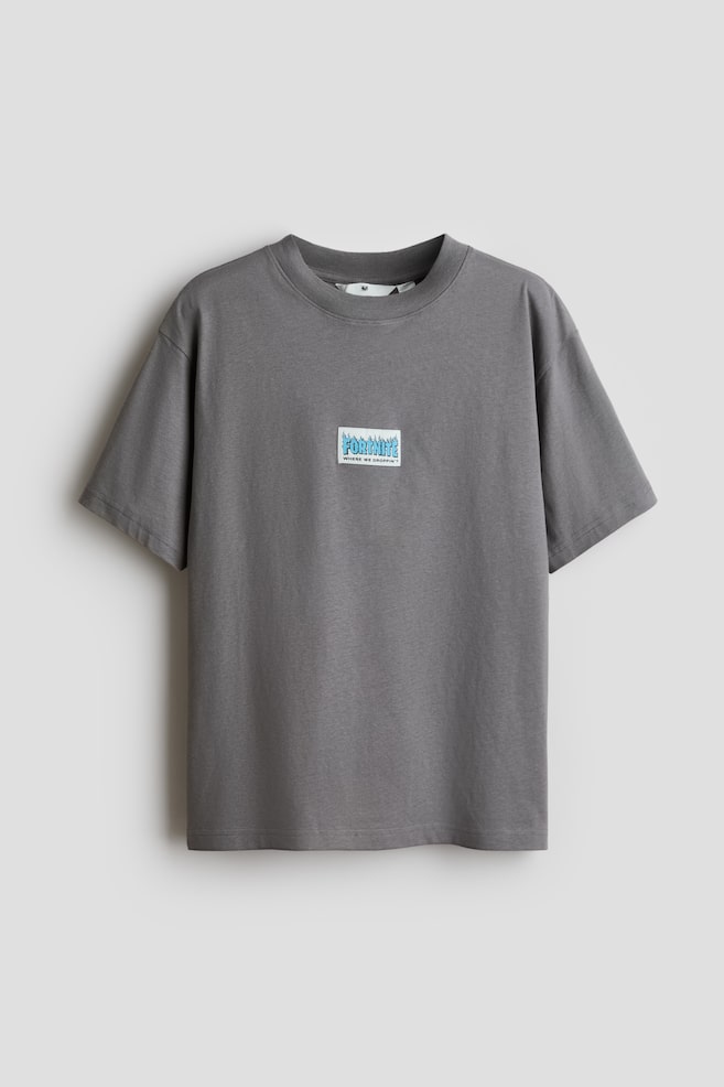 Printed T-shirt - Grey/Fortnite/Grey marl/Fortnite/White/The Simpsons/Dark grey/SpongeBob/Black/Garfield/White/SpongeBob SquarePants/Light dusty blue/SpongeBob/Green/Minecraft/Light grey/Brawl Stars/Beige/Garfield/Light blue/Minecraft/Grey/SpongeBob SquarePants/White/The Simpsons/Red/The Simpsons/White/SmileyWorld®/Light mint green/The Simpsons/Cream/Minecraft - 1
