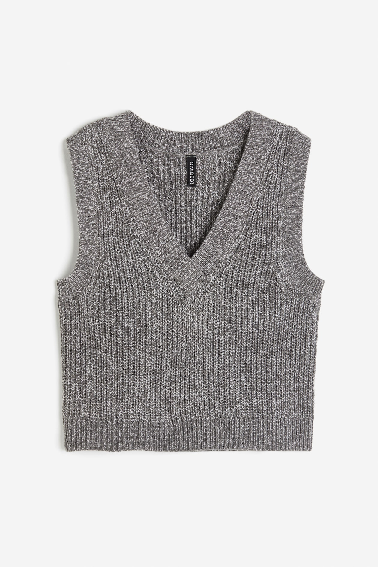 Rib-knit Sweater Vest - Taupe Melange - Ladies 