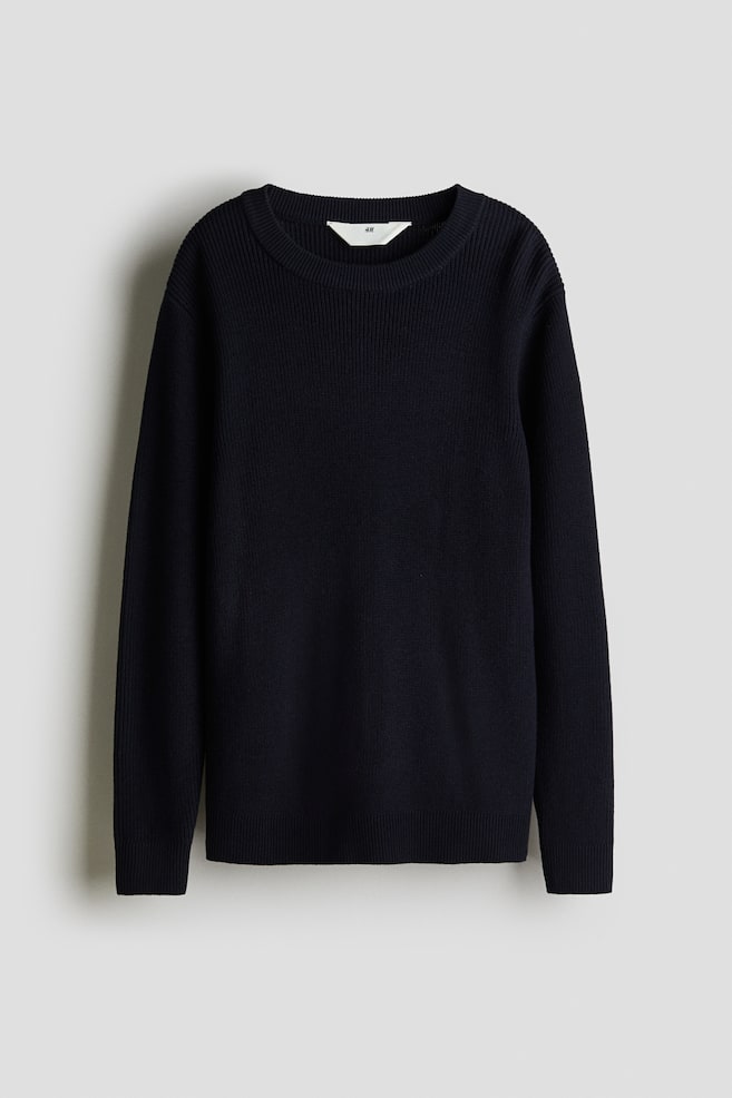 Rib-Knit Sweater - Navy blue - 1