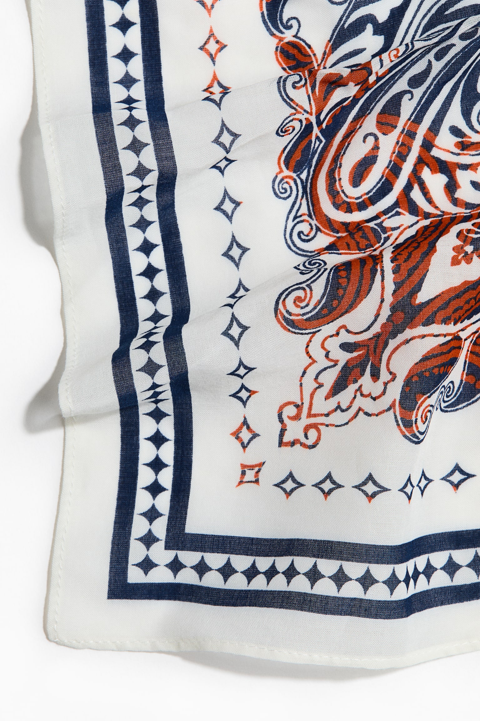 Patterned neck scarf - Dark orange/Paisley pattern/Black/Paisley pattern - 2