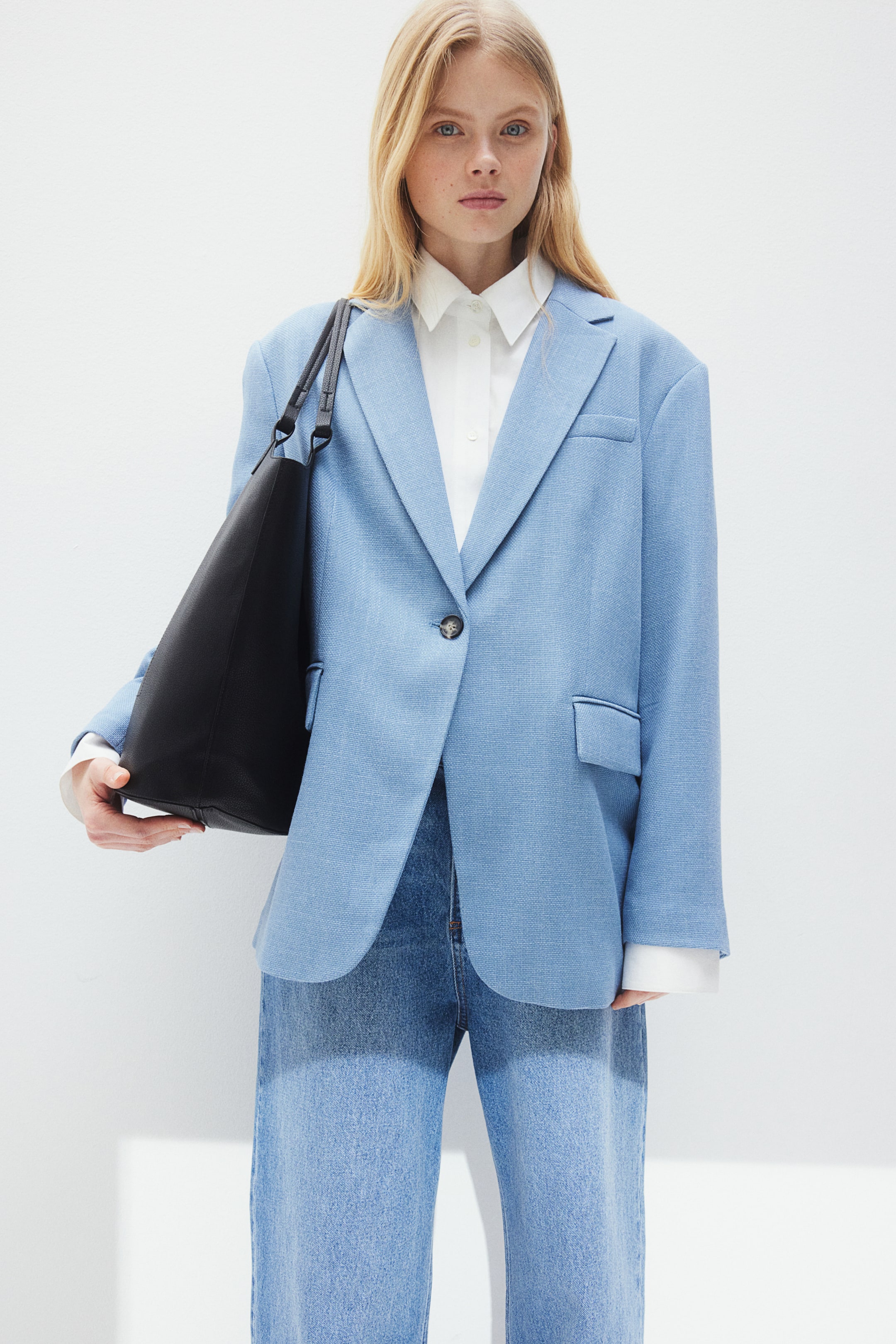 Oversized Blazer - Dusty blue - Ladies | H&M US