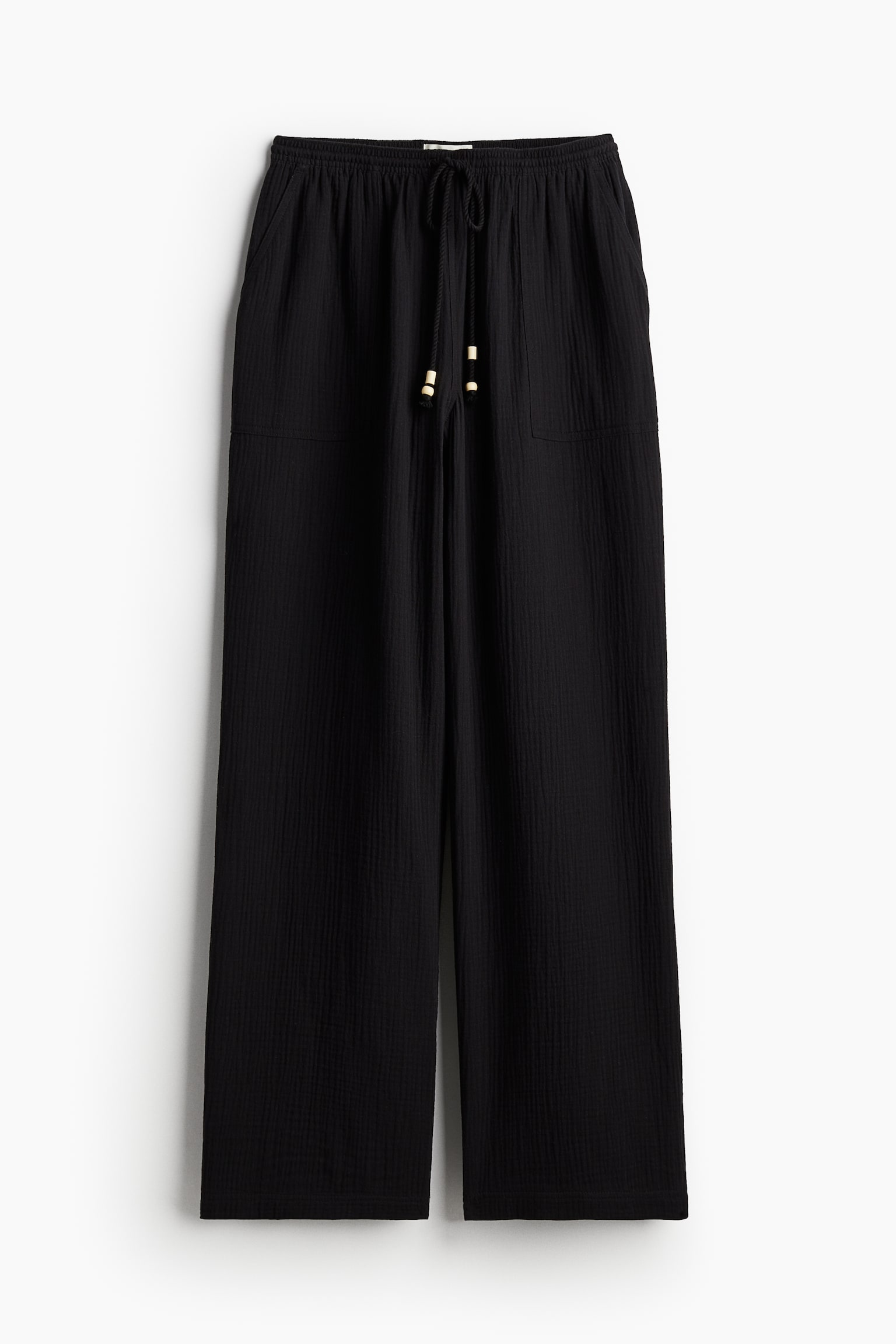 Muslin pull-on trousers - Black - 2