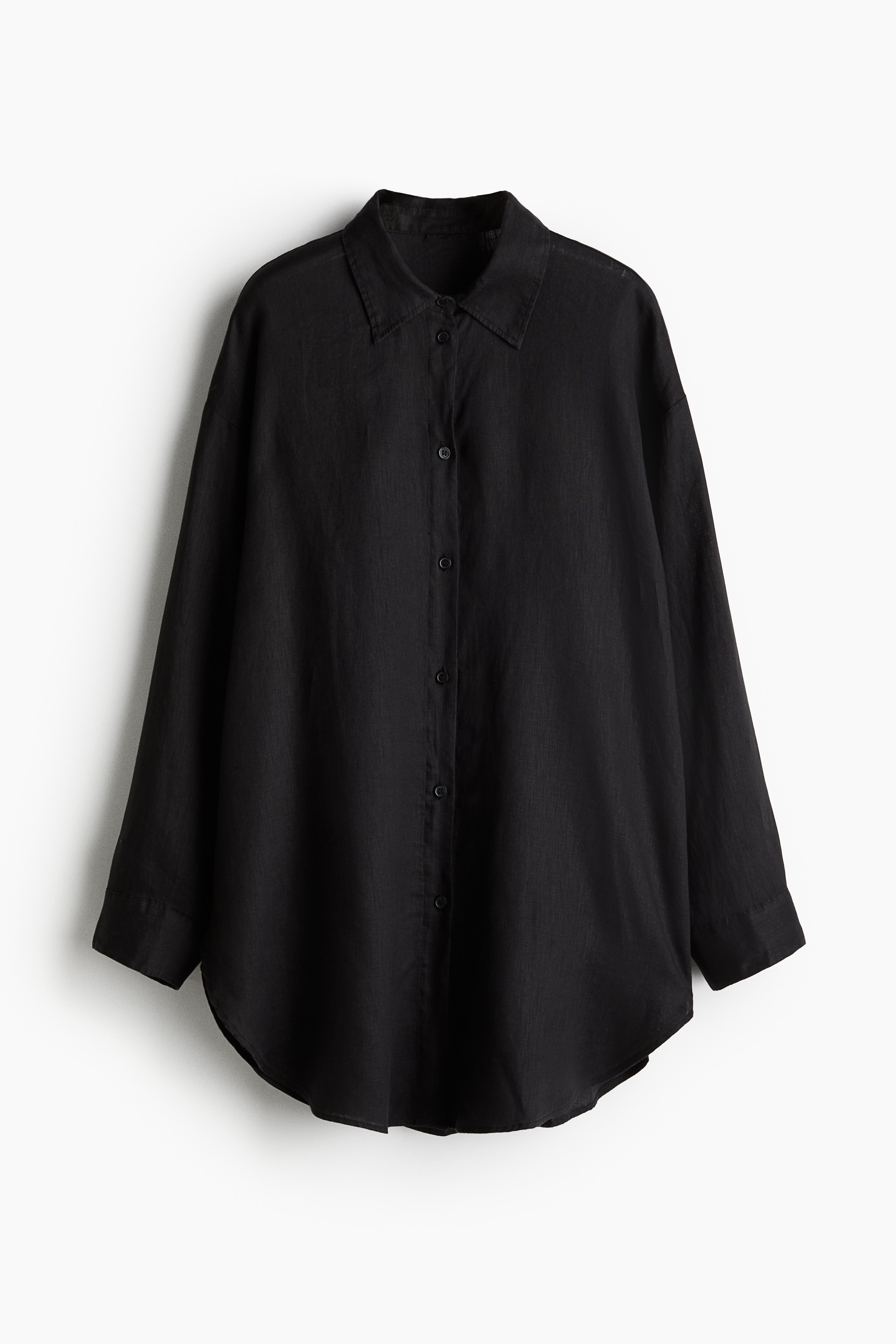 Linen Beach Shirt - Black/Dark brown/leopard print/White/Dark brown