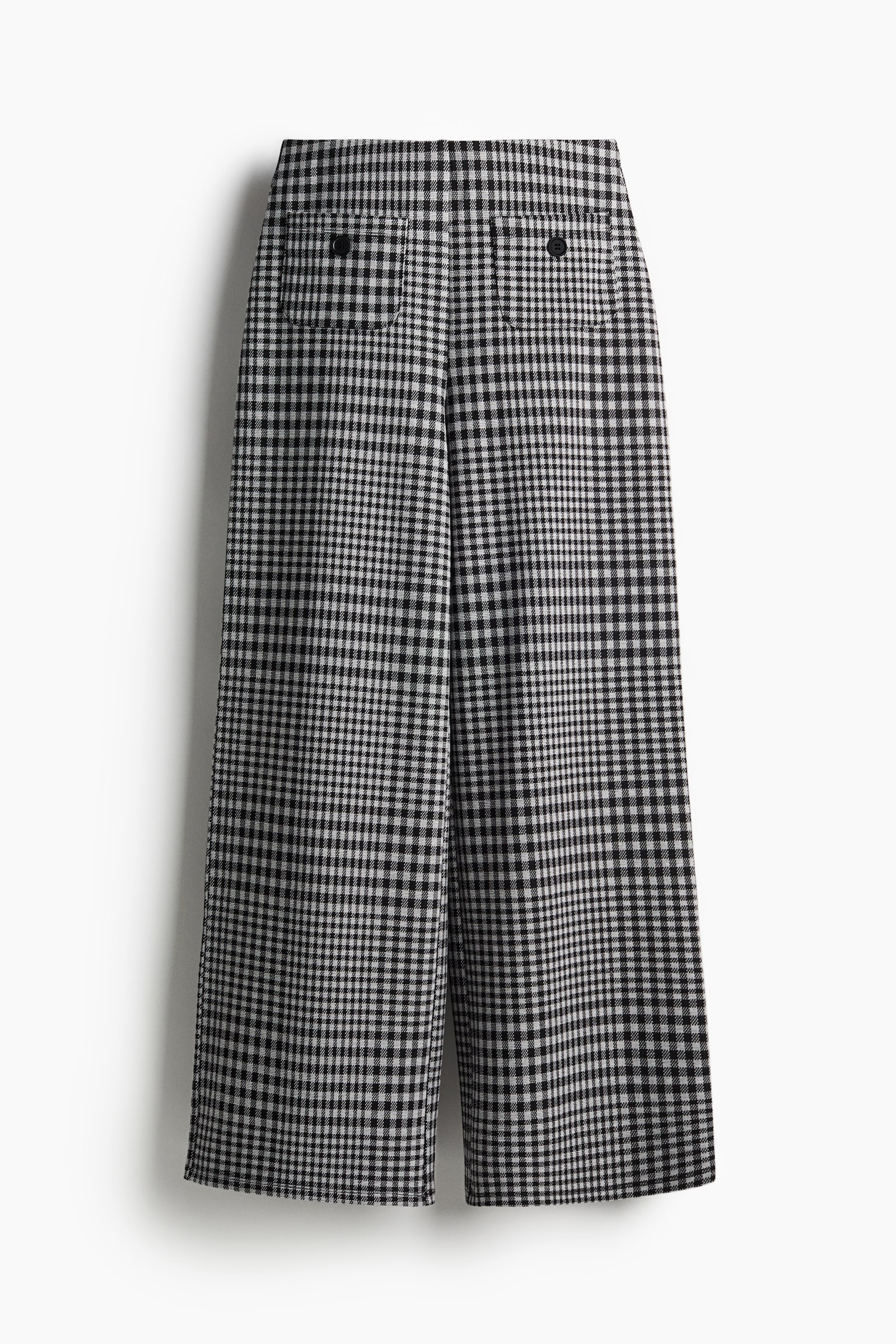 Wide jersey trousers - Black/Checked/Black - 2