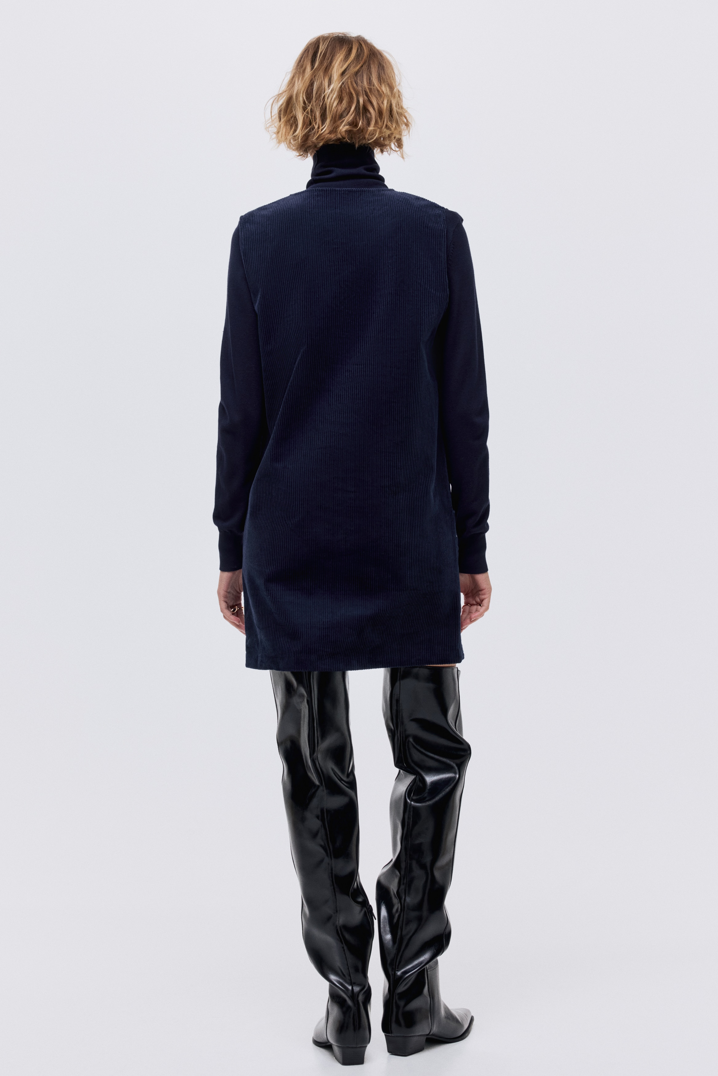 Abito Midi In Velluto A Coste Donna Manica Lunga Oversize | Elegante E Morbido In 100% Cotone | Taglie M-XXL | FTCayanz