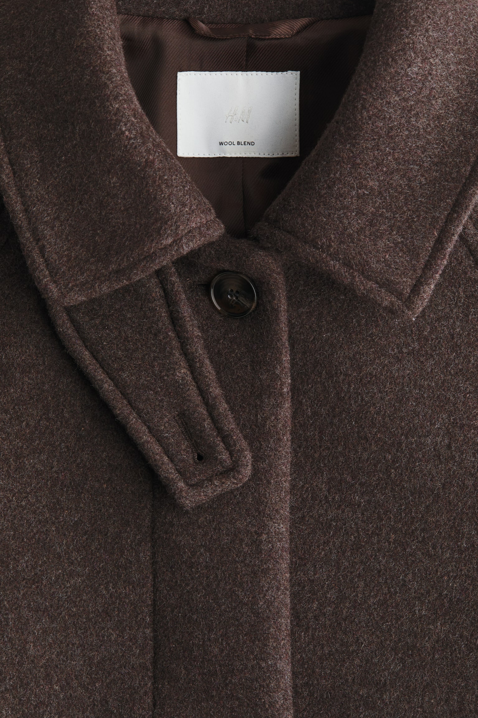 Oversized wool-blend coat - Dark brown/Light beige marl/Grey marl - 7