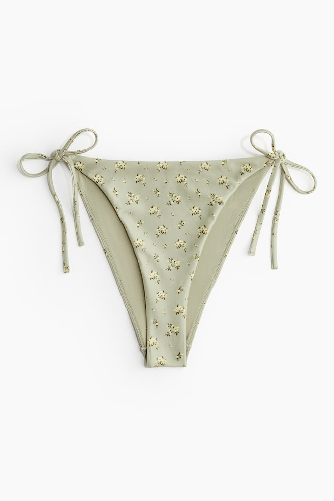 Braga de bikini con lazada - Verde empolvado/Floral - 1